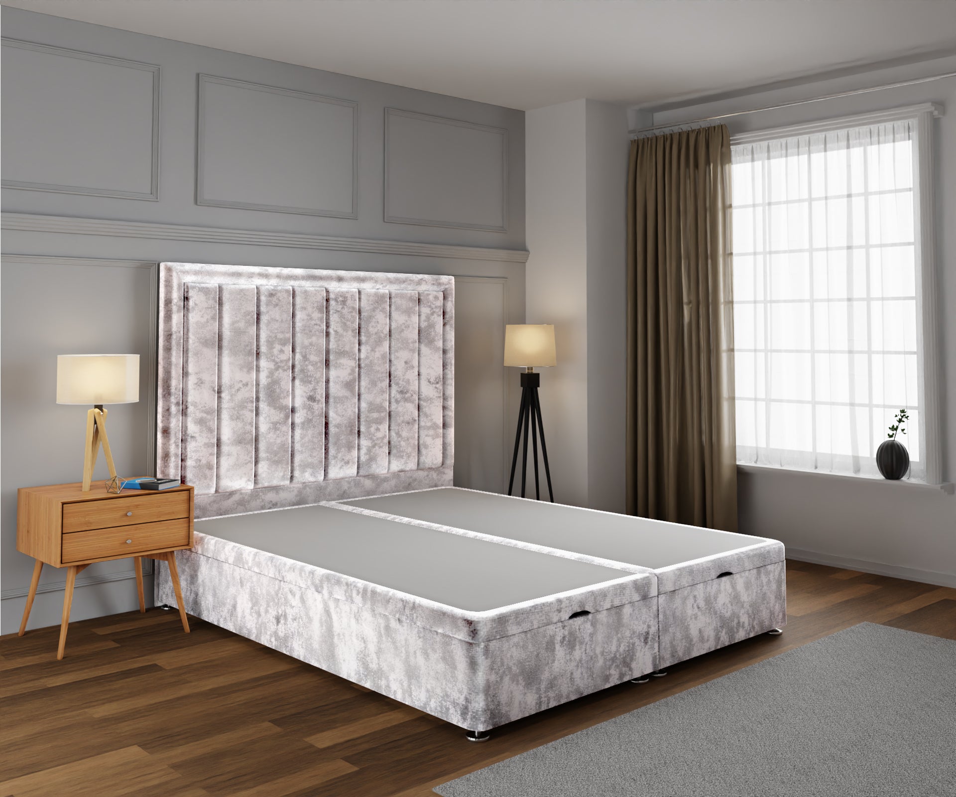 Ella Ottoman Storage Divan Bed Base With Headboard