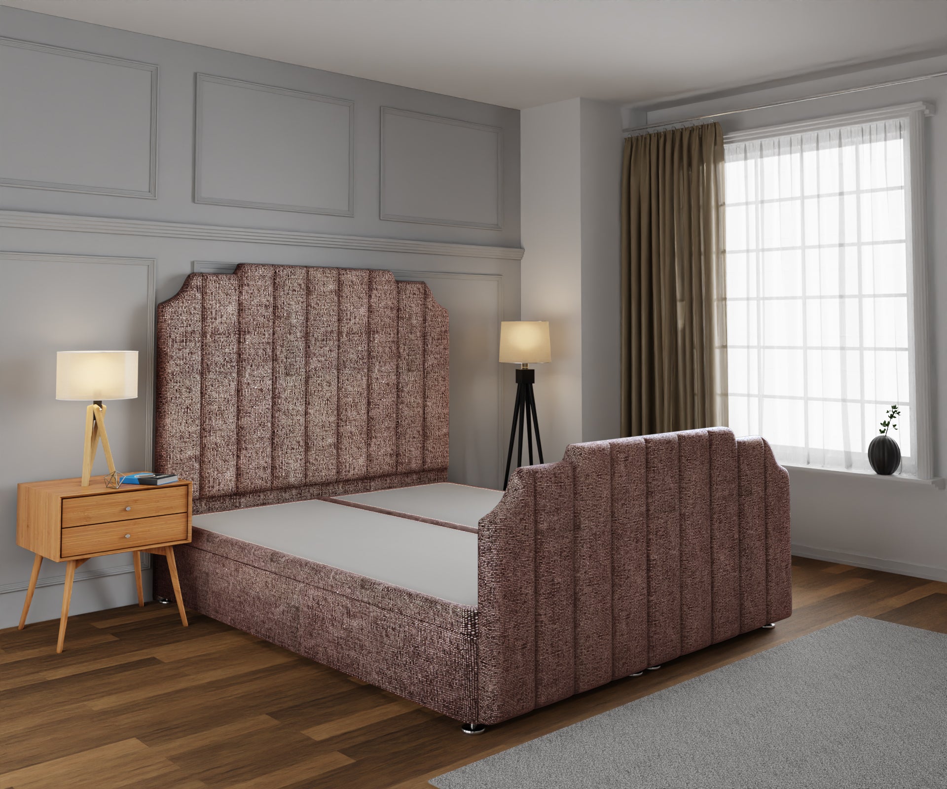 Hampton Ottoman Storage Divan Bed Base And Headboard With Footboard