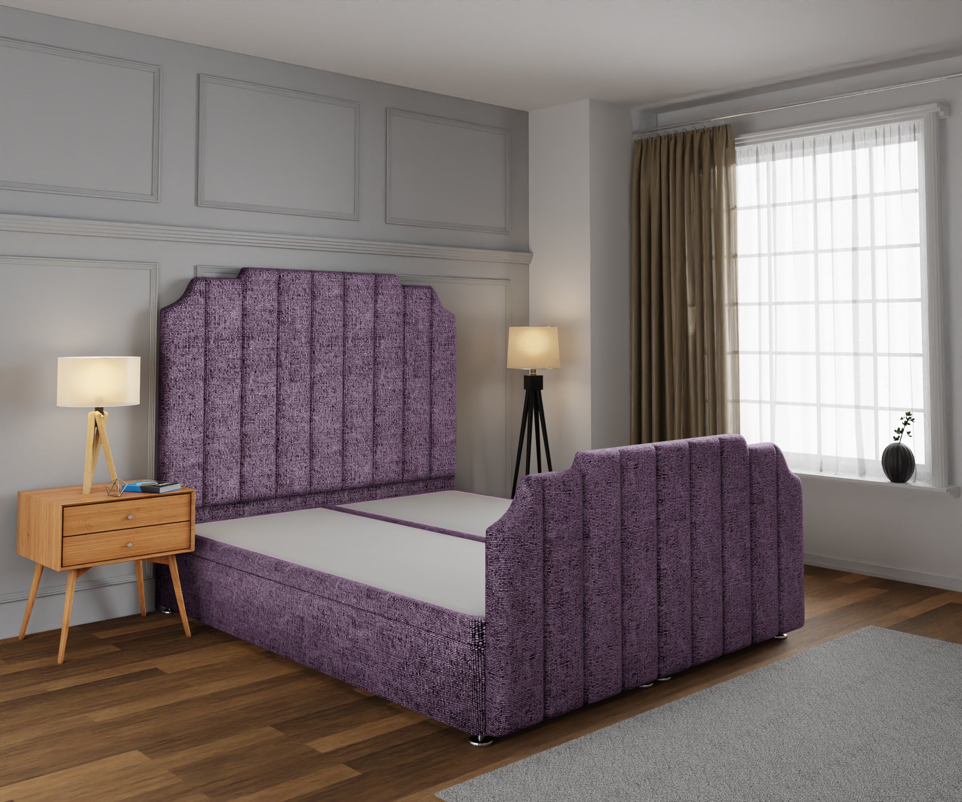Hampton Ottoman Storage Divan Bed Base And Headboard With Footboard