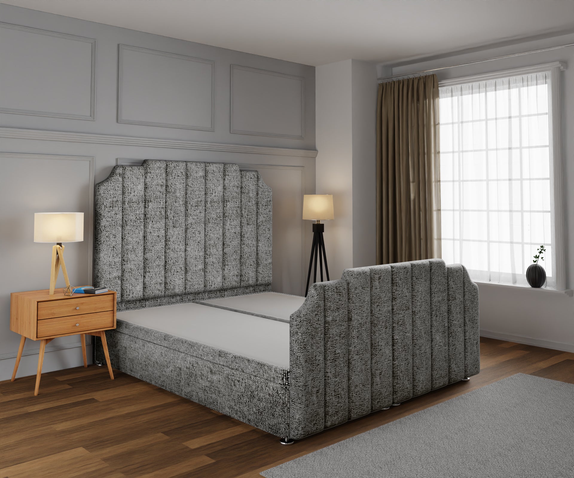 Hampton Ottoman Storage Divan Bed Base And Headboard With Footboard
