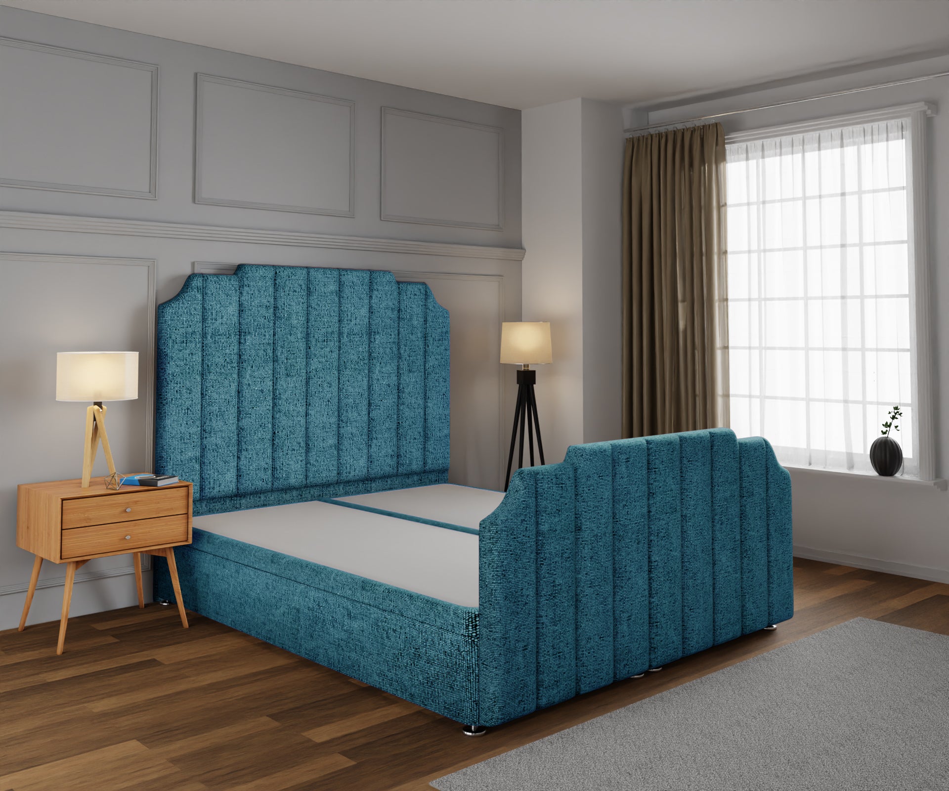 Hampton Ottoman Storage Divan Bed Base And Headboard With Footboard