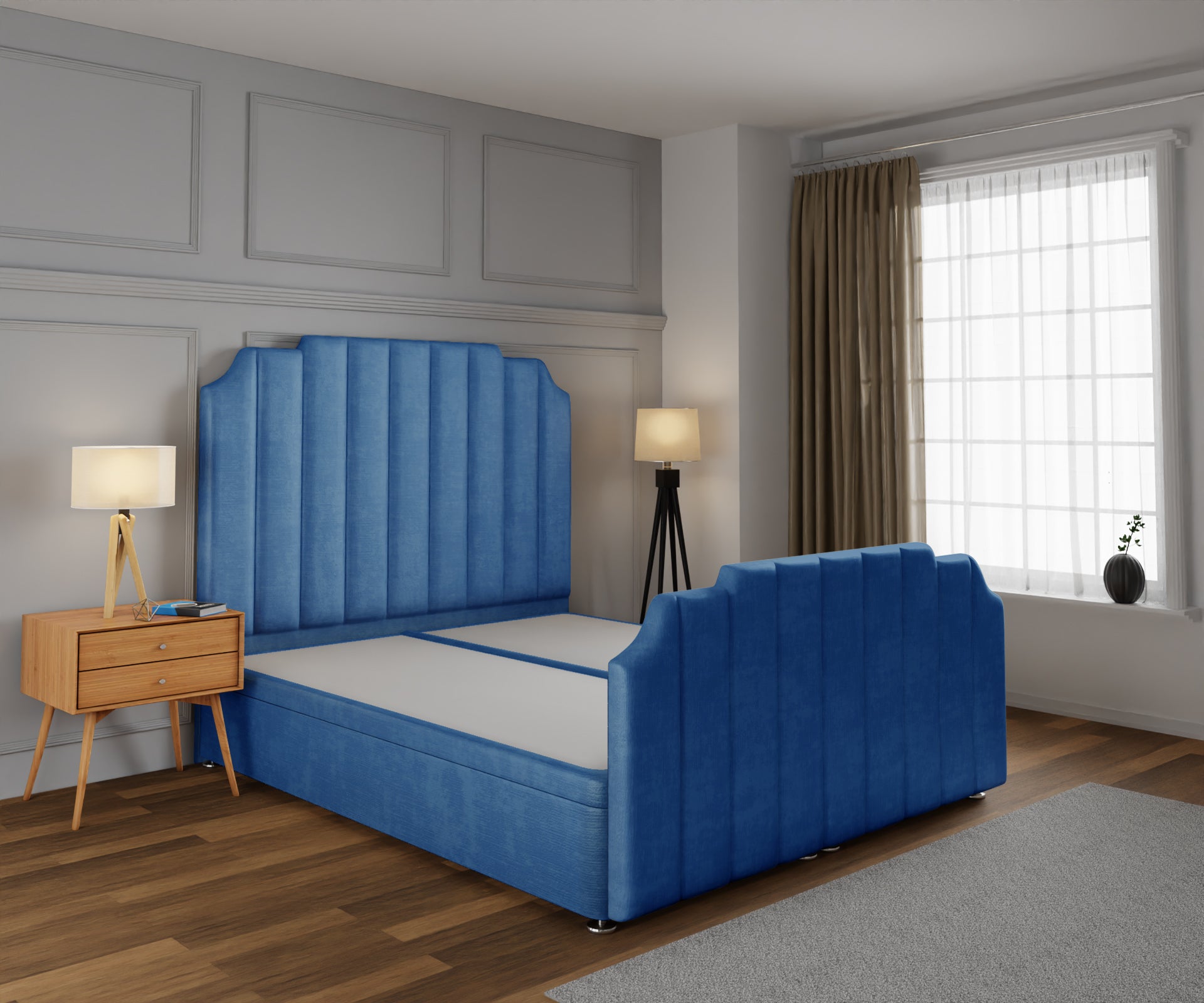 Hampton Ottoman Storage Divan Bed Base And Headboard With Footboard