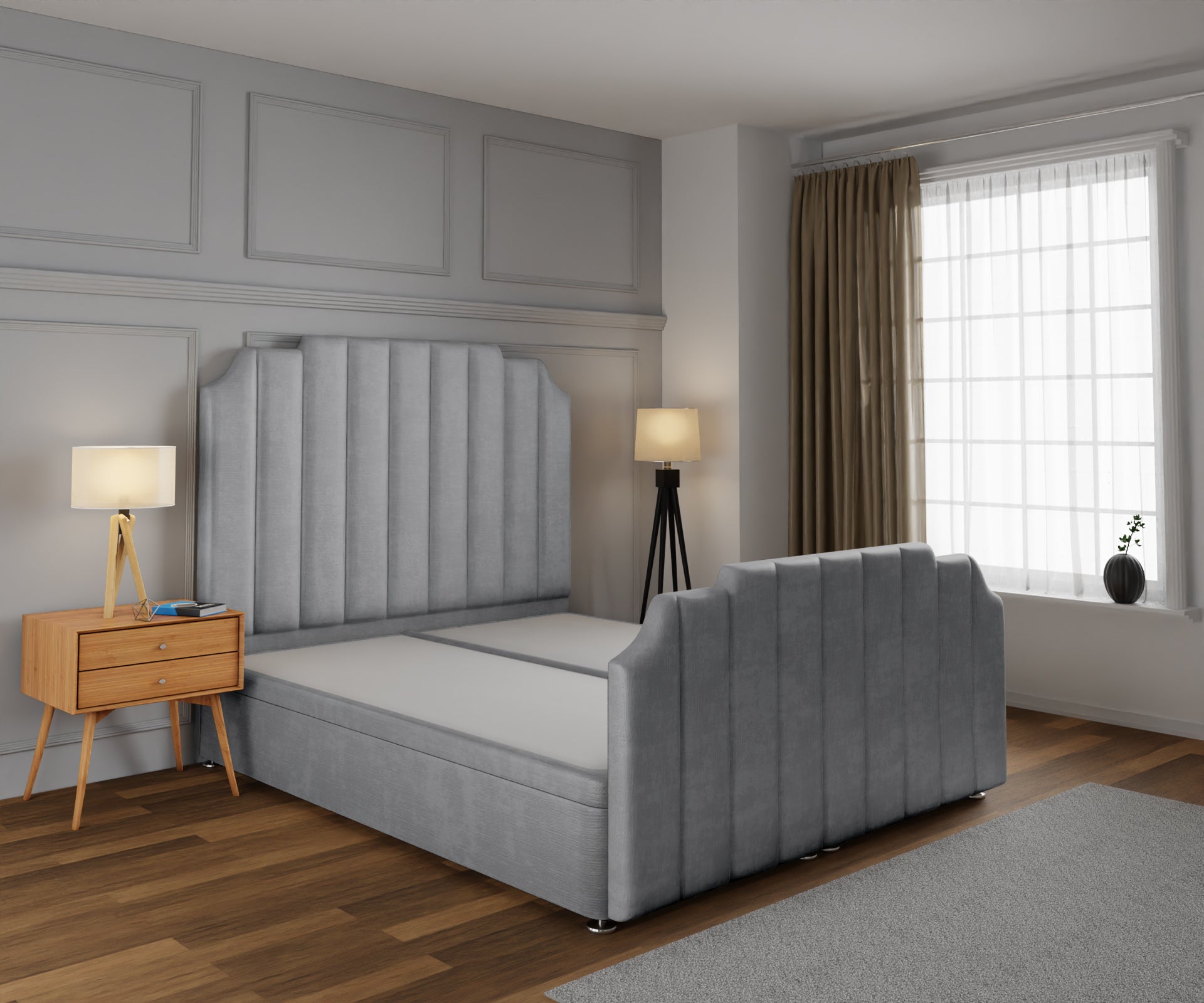 Hampton Ottoman Storage Divan Bed Base And Headboard With Footboard