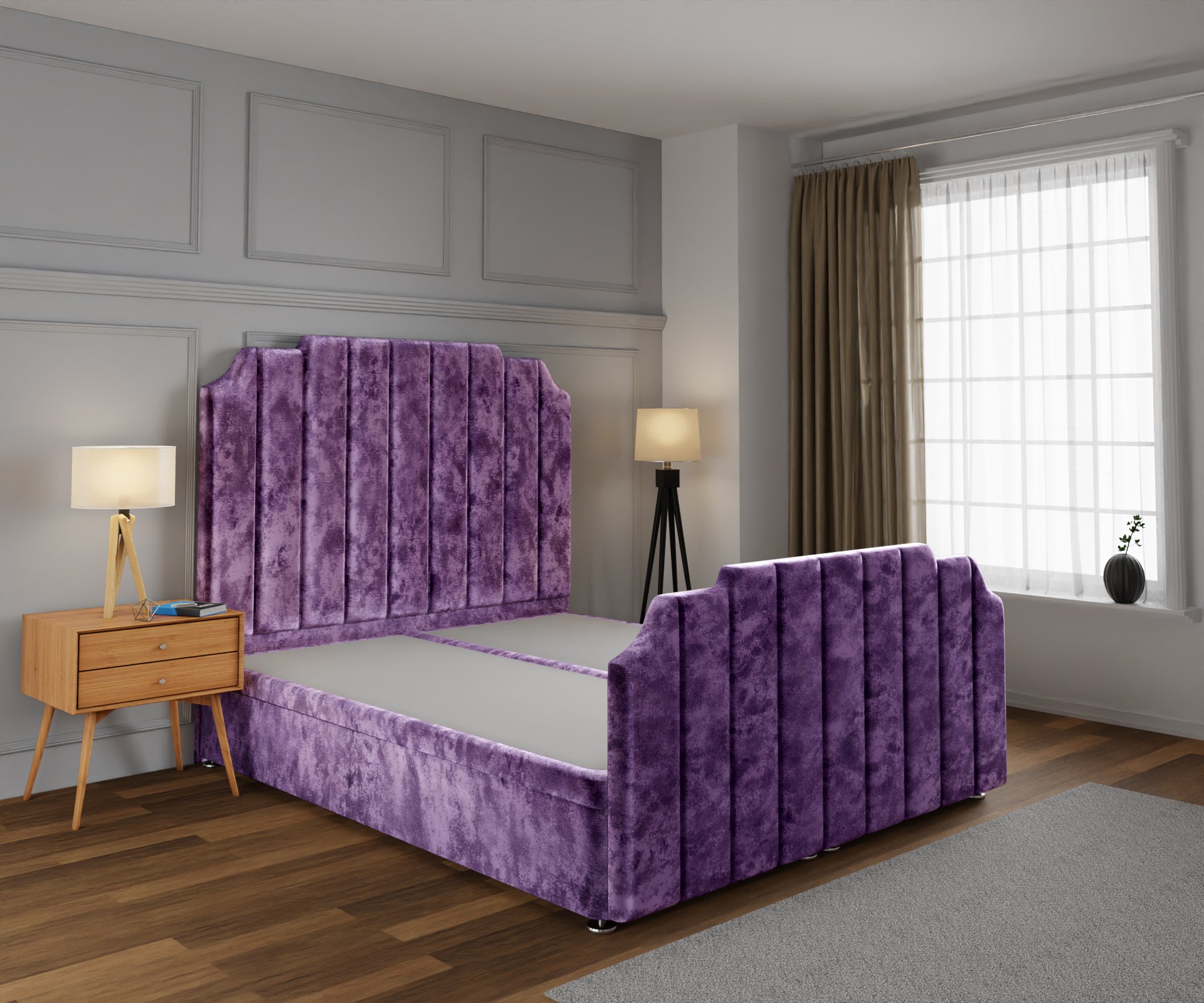 Hampton Ottoman Storage Divan Bed Base And Headboard With Footboard