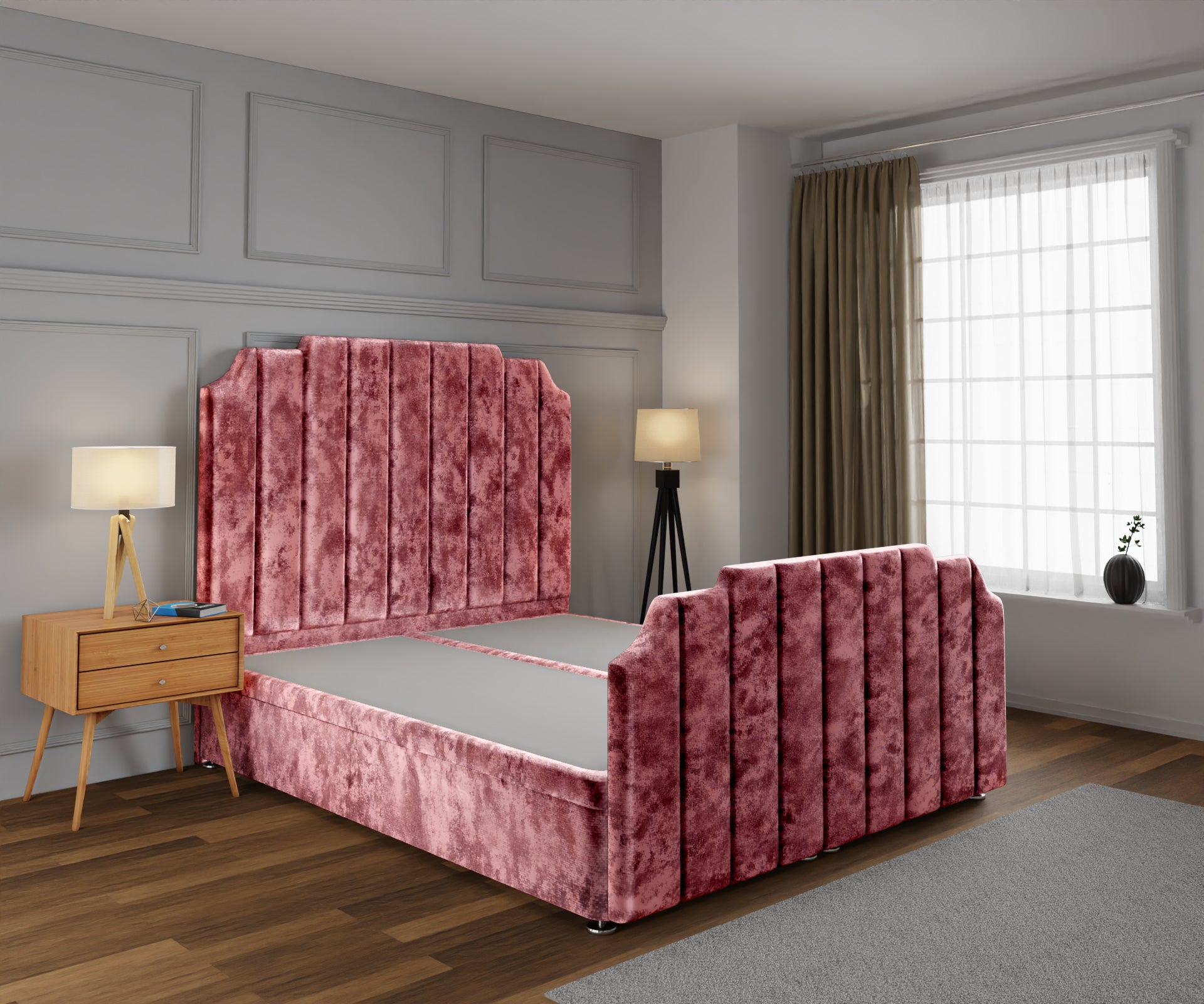 Hampton Ottoman Storage Divan Bed Base And Headboard With Footboard