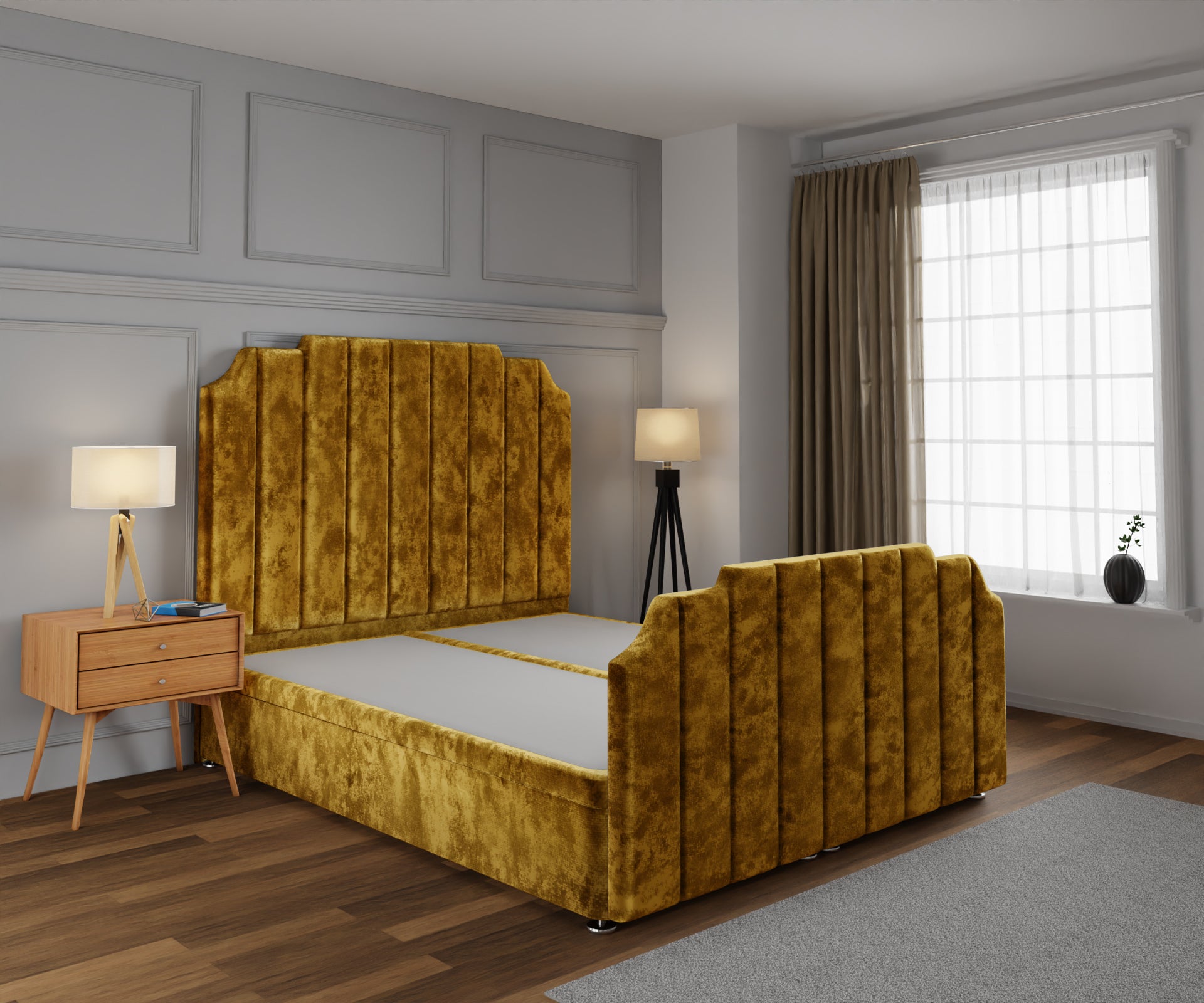 Hampton Ottoman Storage Divan Bed Base And Headboard With Footboard