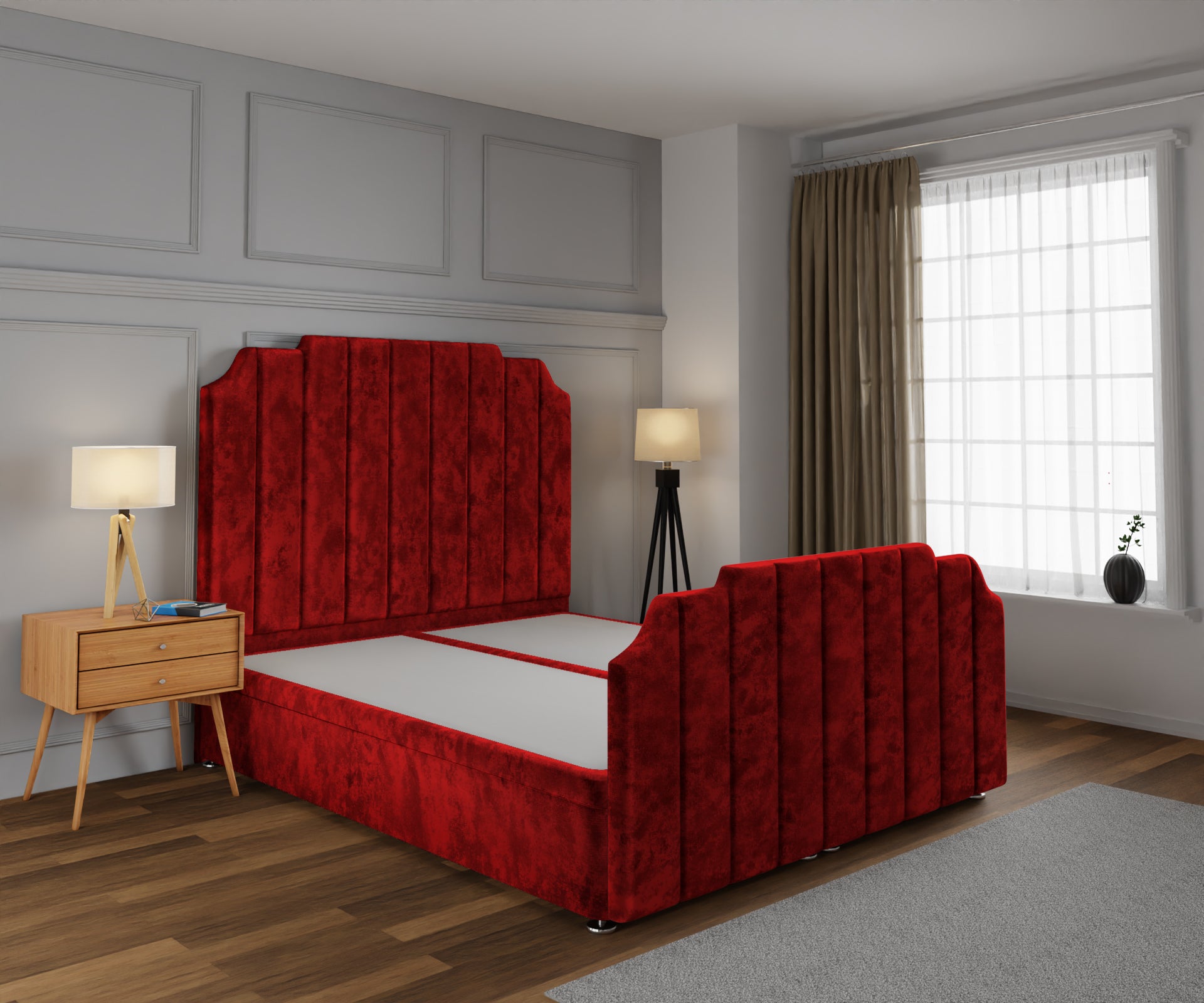 Hampton Ottoman Storage Divan Bed Base And Headboard With Footboard