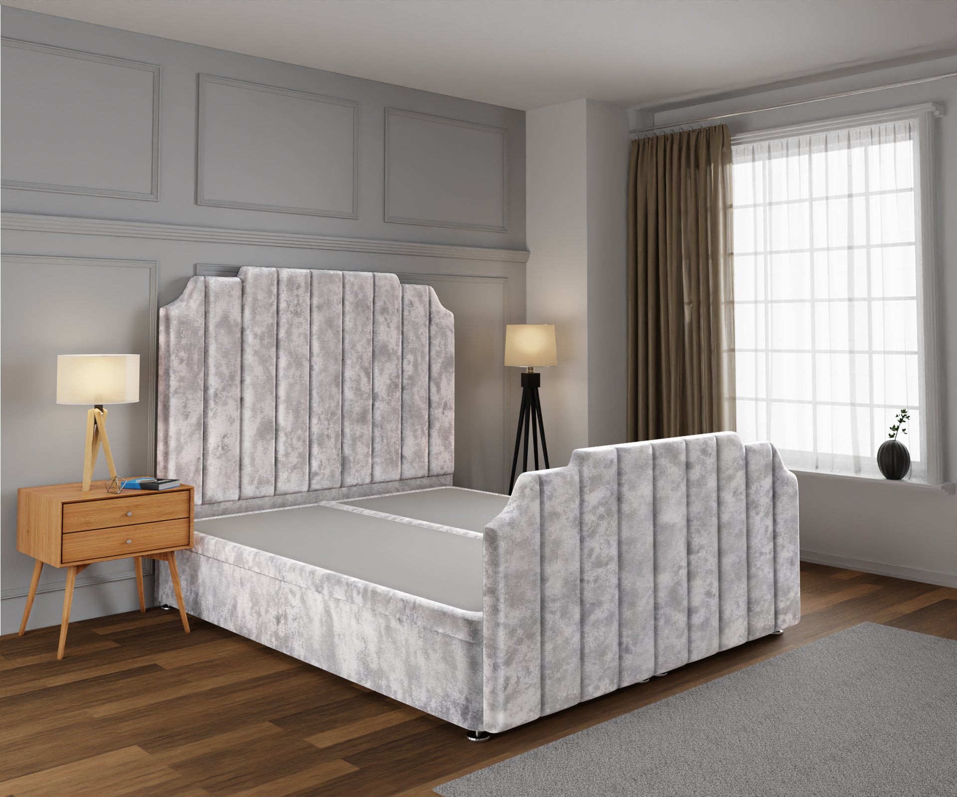 Hampton Ottoman Storage Divan Bed Base And Headboard With Footboard