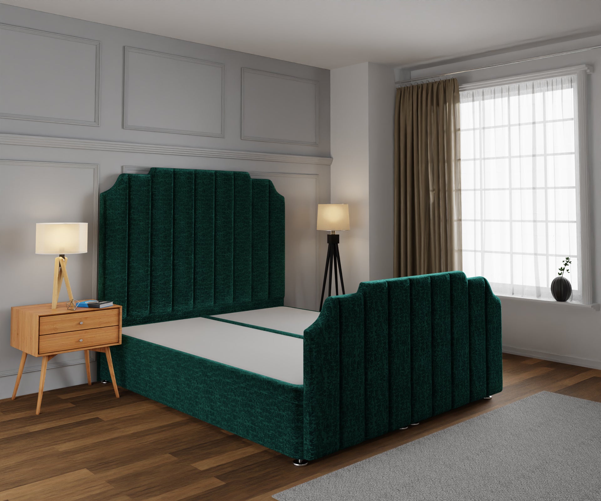 Hampton Ottoman Storage Divan Bed Base And Headboard With Footboard