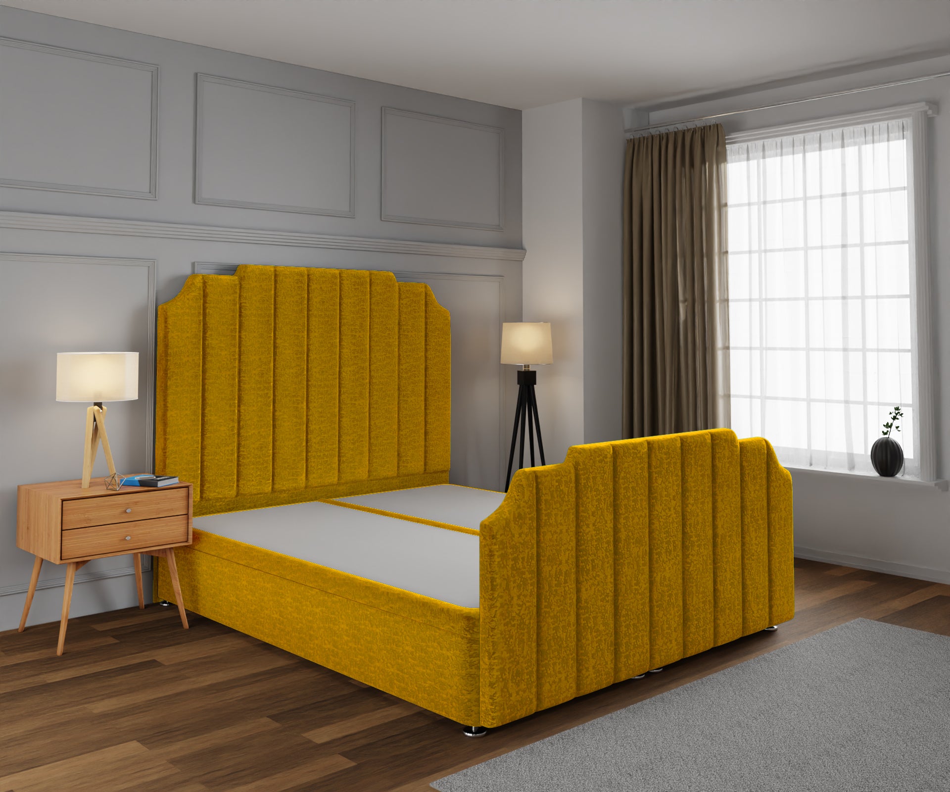 Hampton Ottoman Storage Divan Bed Base And Headboard With Footboard