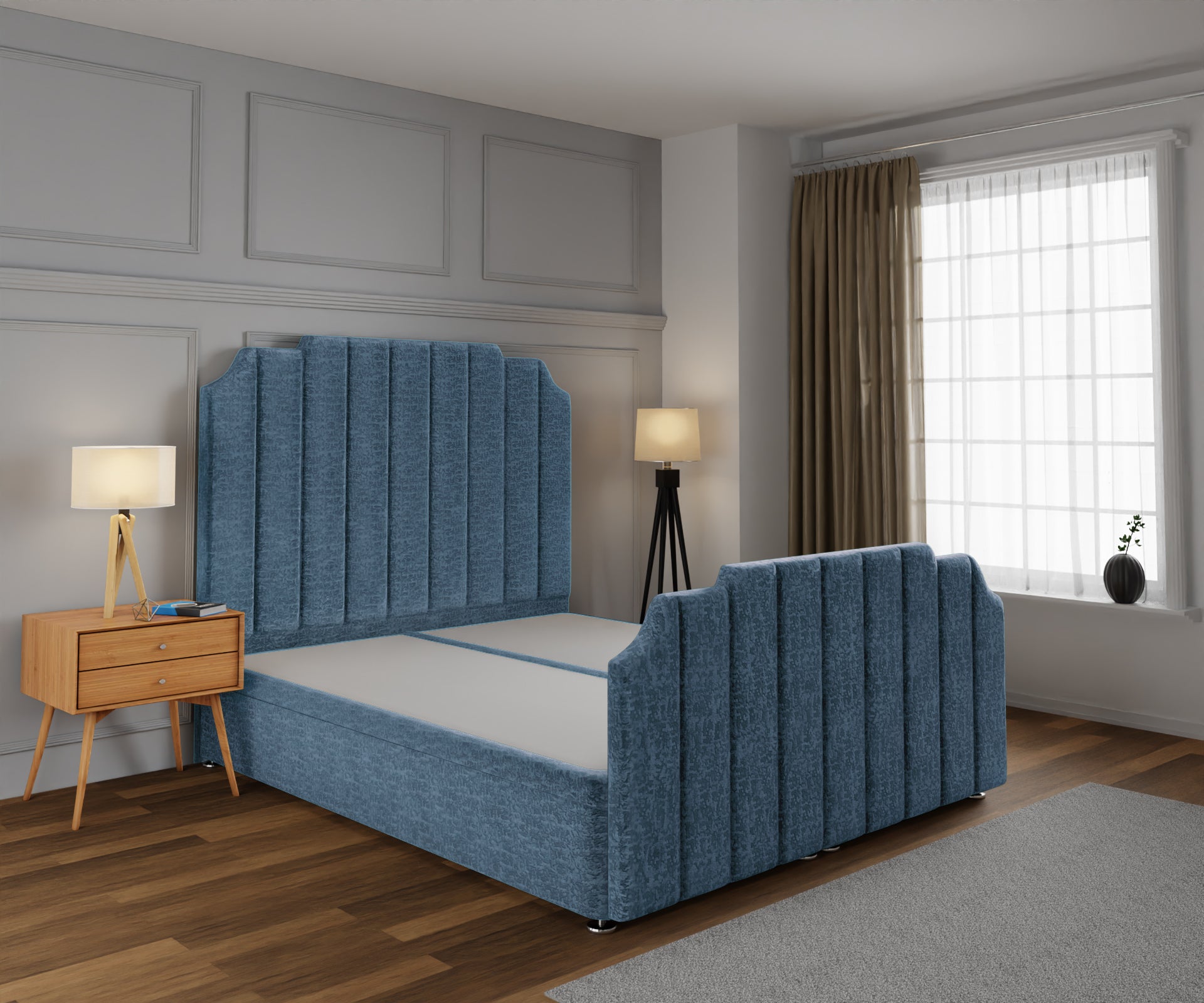 Hampton Ottoman Storage Divan Bed Base And Headboard With Footboard