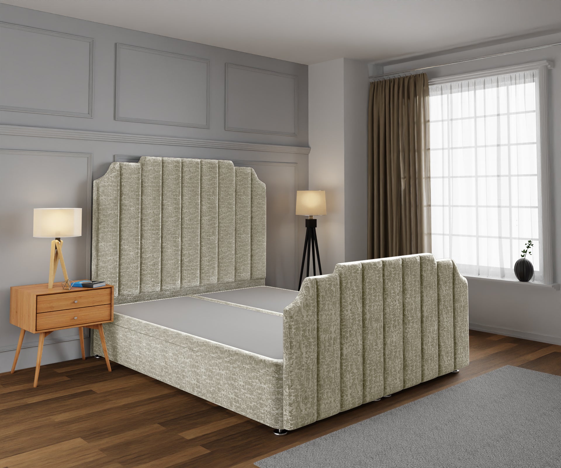 Hampton Ottoman Storage Divan Bed Base And Headboard With Footboard