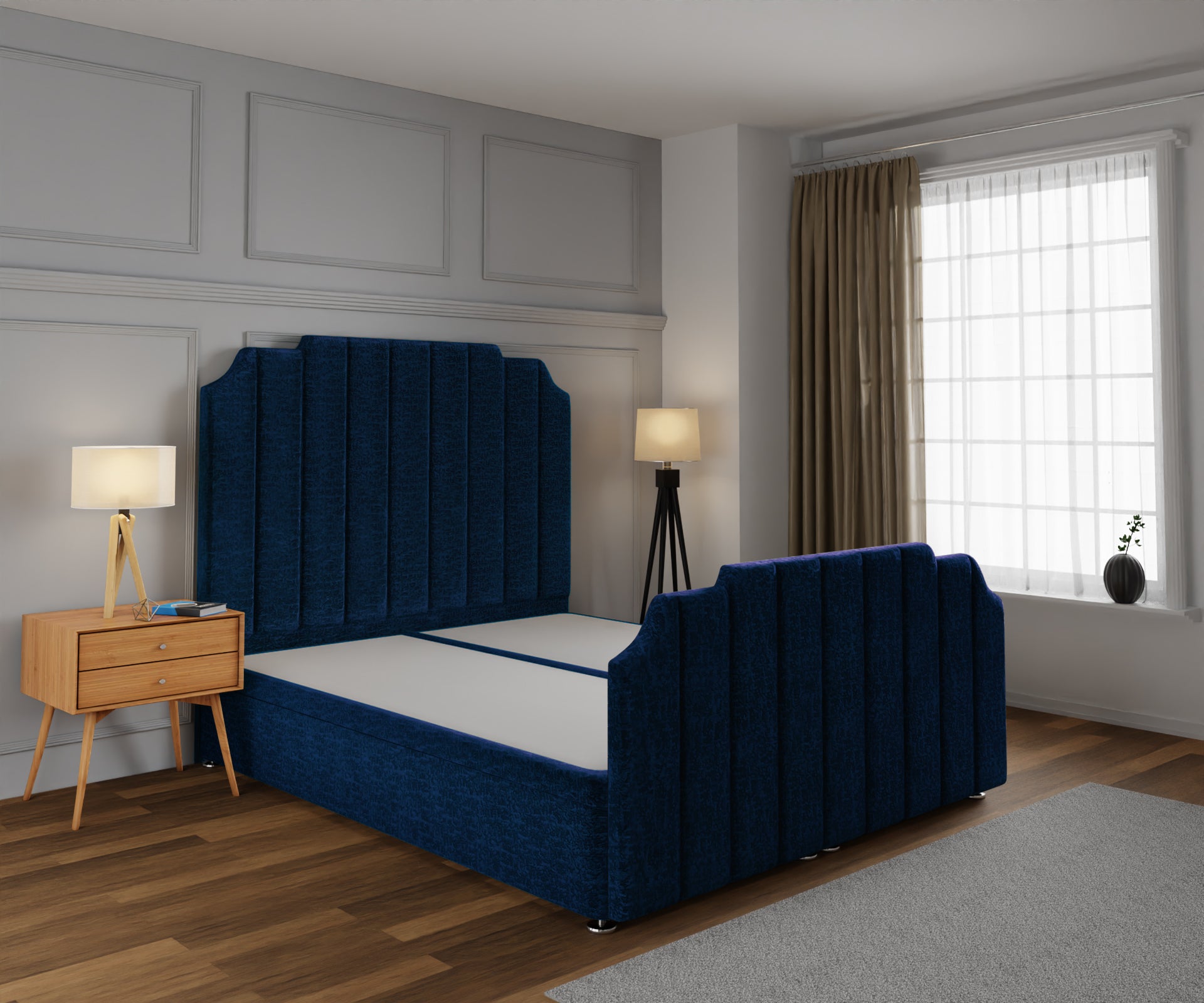 Hampton Ottoman Storage Divan Bed Base And Headboard With Footboard