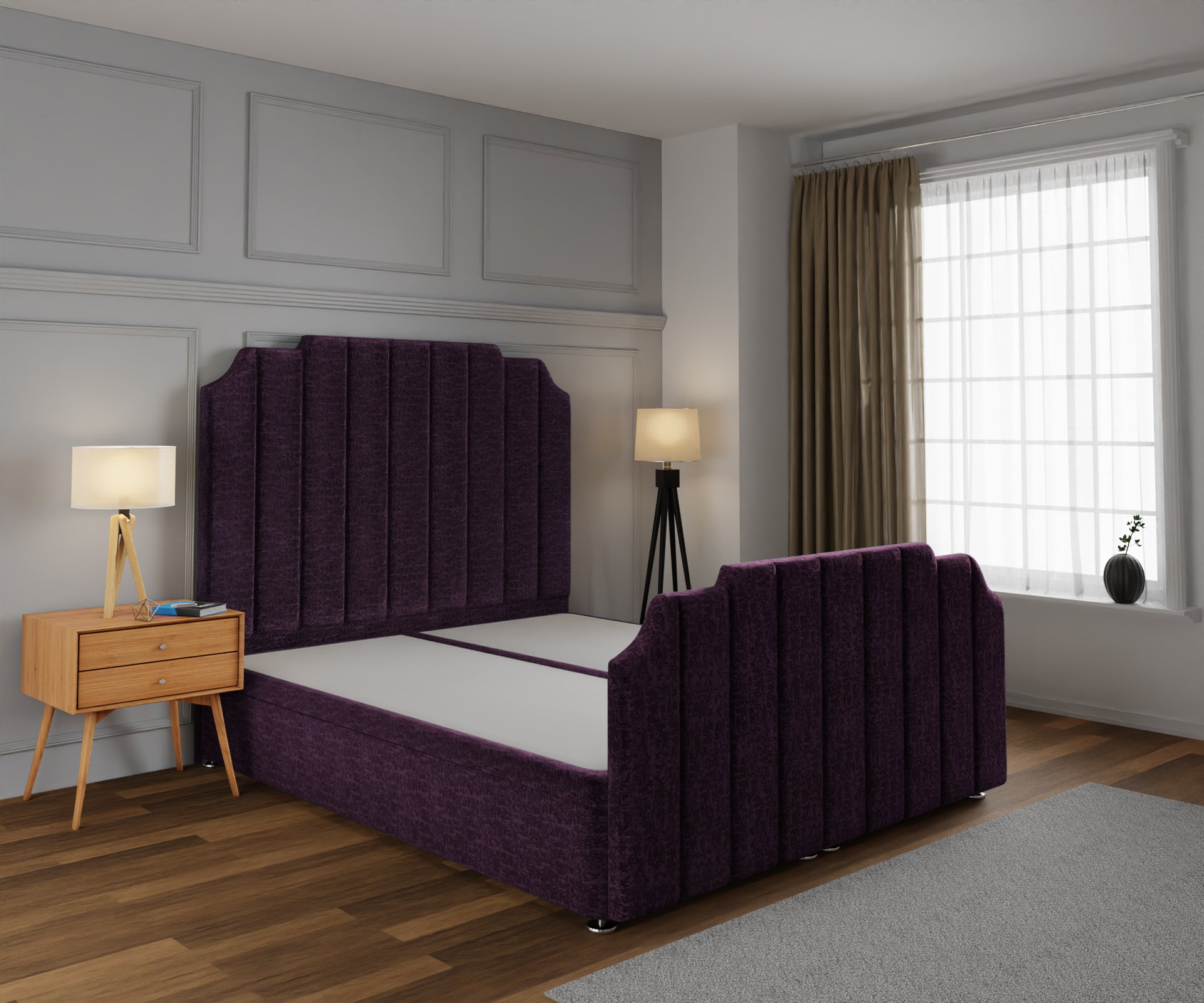 Hampton Ottoman Storage Divan Bed Base And Headboard With Footboard