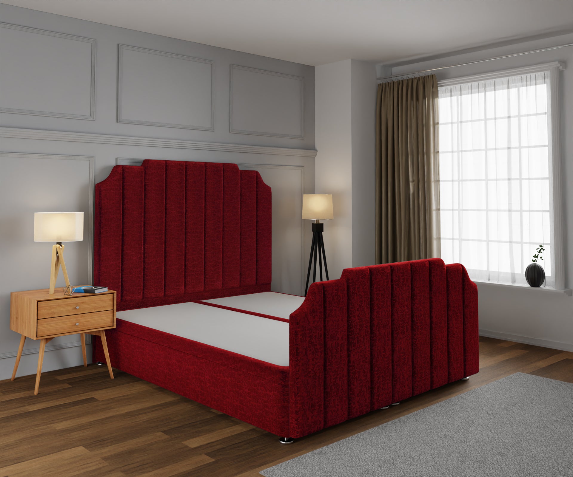 Hampton Ottoman Storage Divan Bed Base And Headboard With Footboard