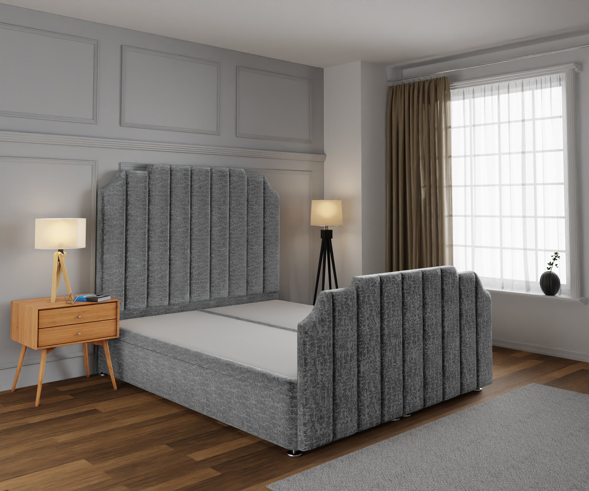 Hampton Ottoman Storage Divan Bed Base And Headboard With Footboard