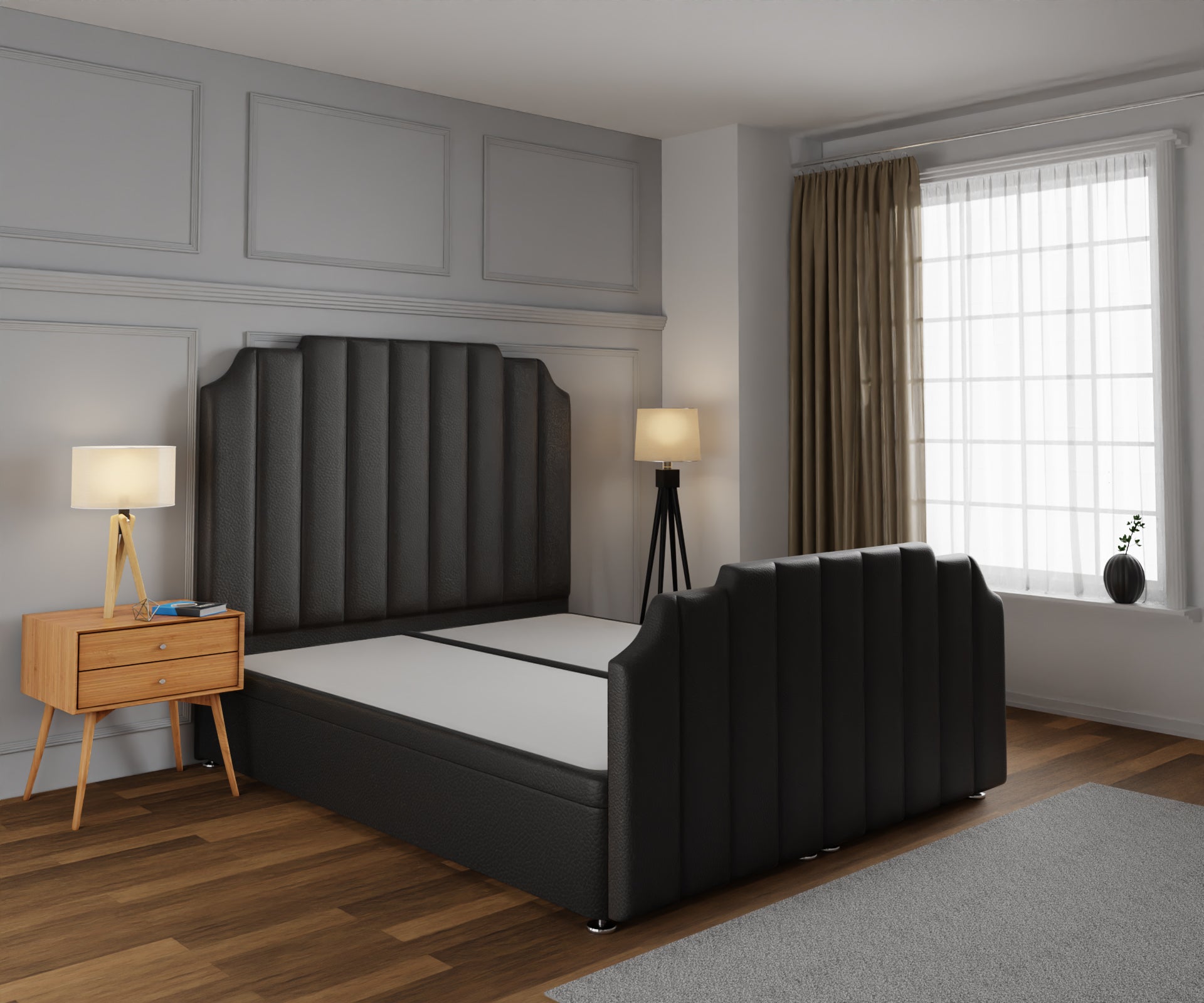 Hampton Ottoman Storage Divan Bed Base And Headboard With Footboard