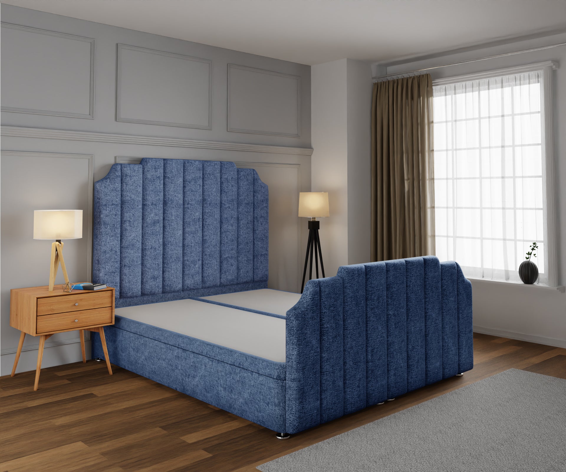 Hampton Ottoman Storage Divan Bed Base And Headboard With Footboard