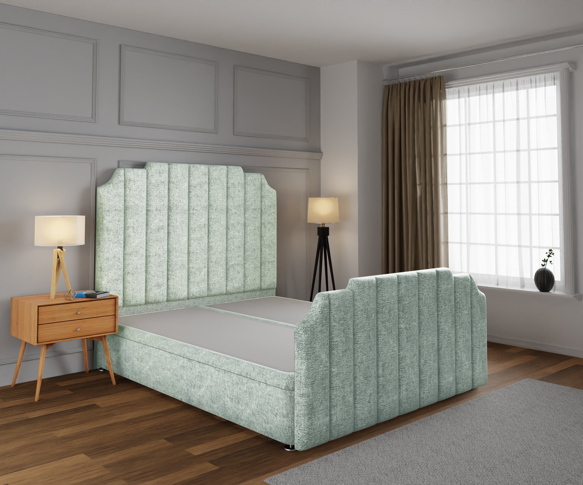 Hampton Ottoman Storage Divan Bed Base And Headboard With Footboard