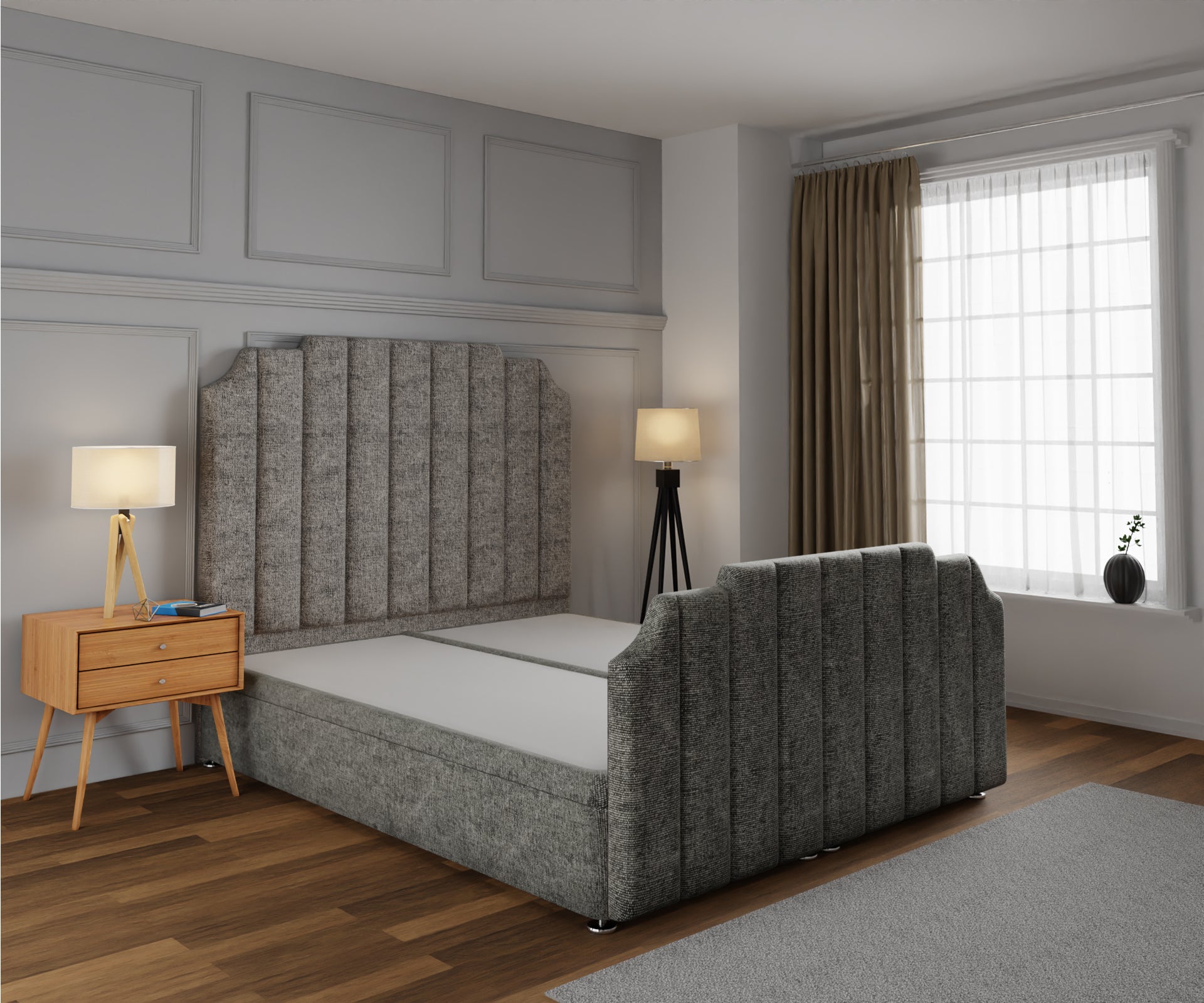 Hampton Ottoman Storage Divan Bed Base And Headboard With Footboard