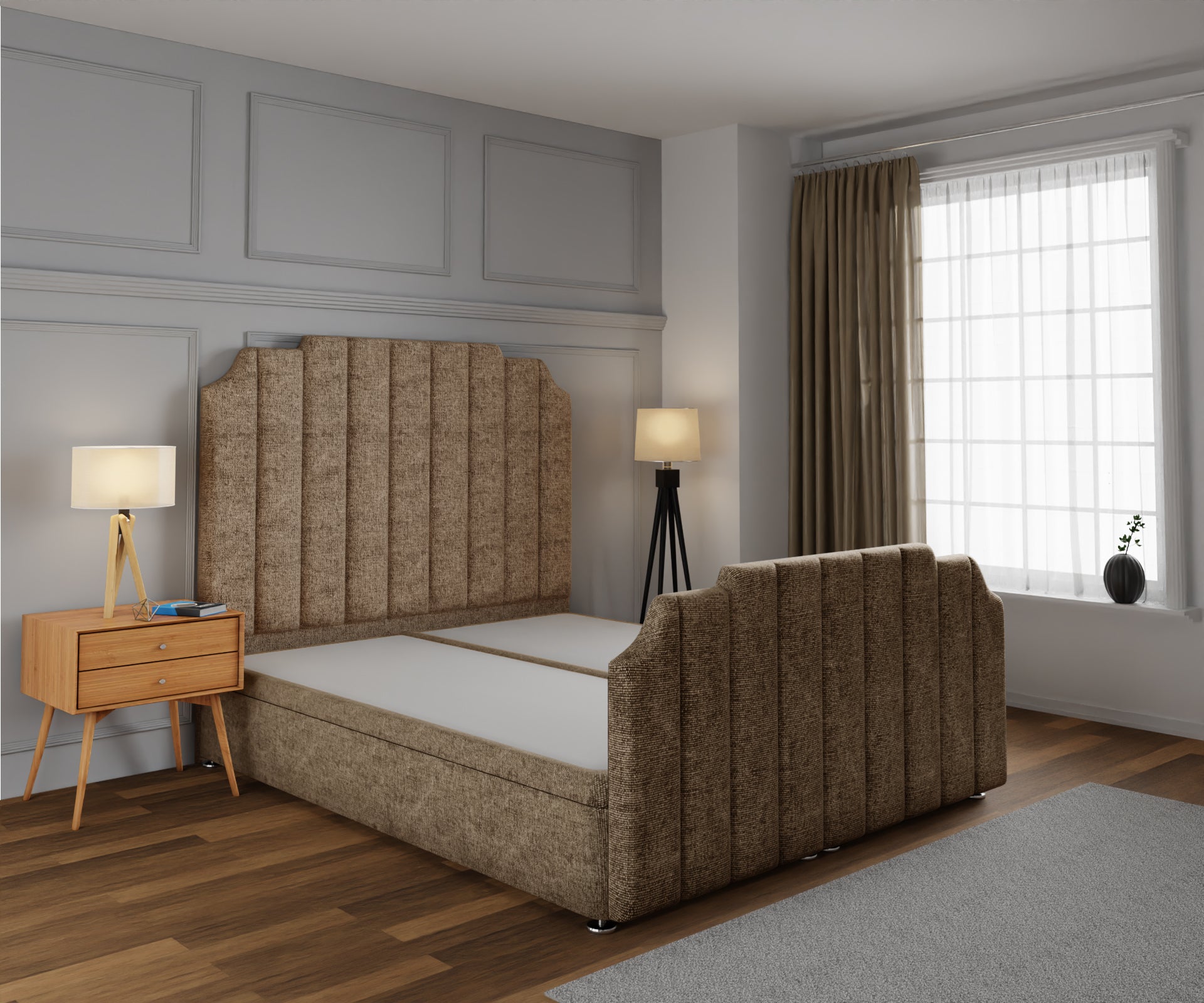 Hampton Ottoman Storage Divan Bed Base And Headboard With Footboard
