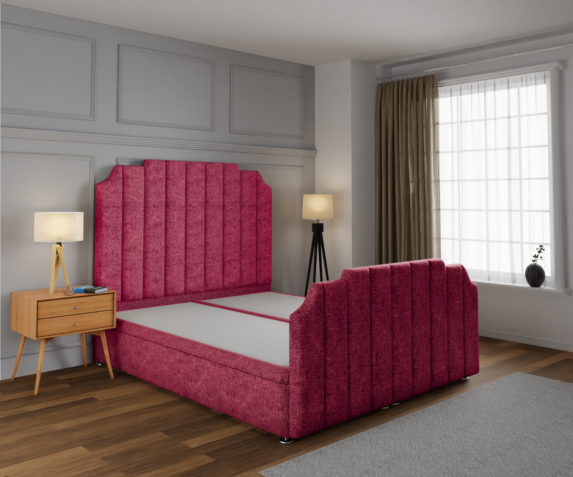 Hampton Ottoman Storage Divan Bed Base And Headboard With Footboard