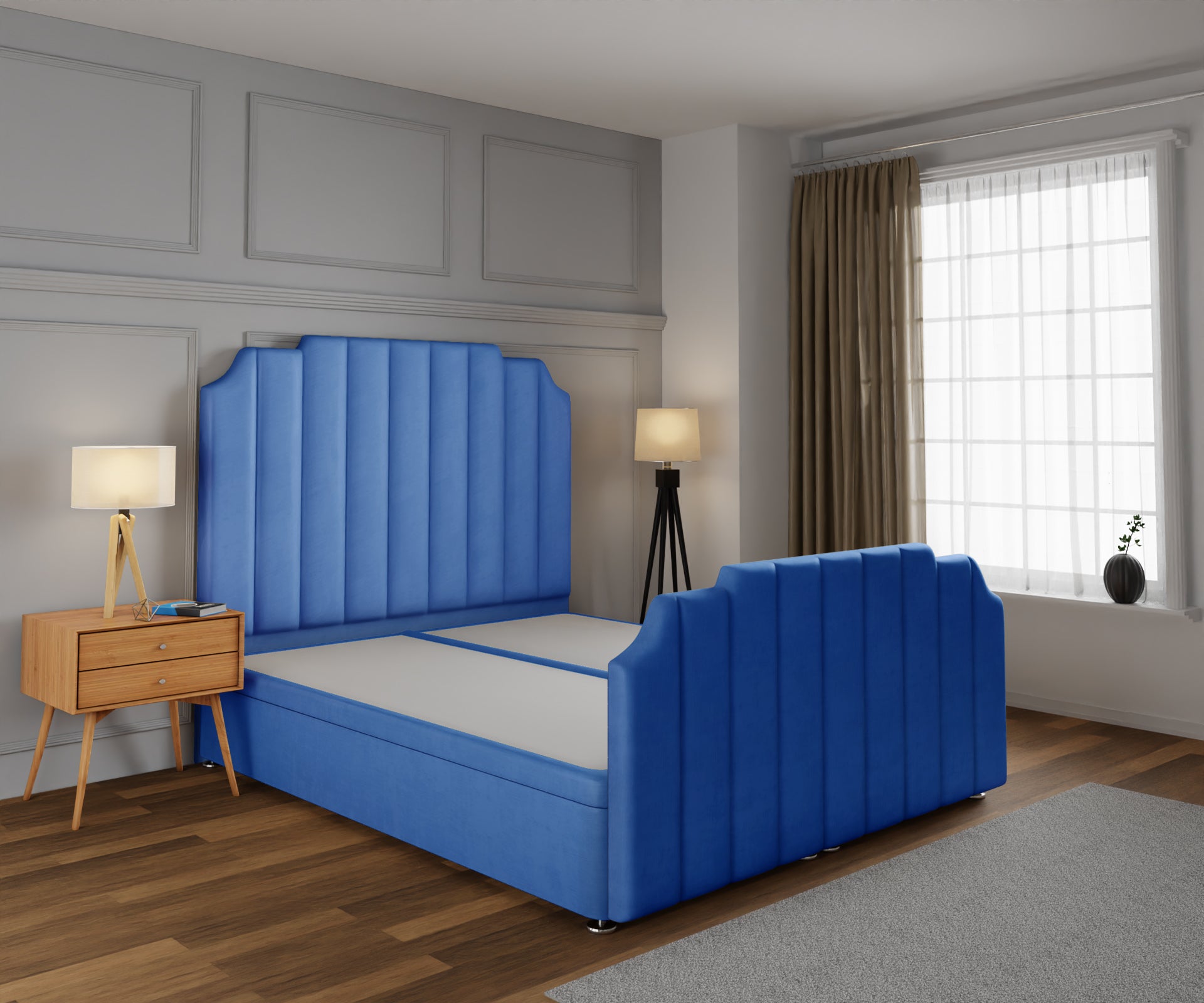 Hampton Ottoman Storage Divan Bed Base And Headboard With Footboard