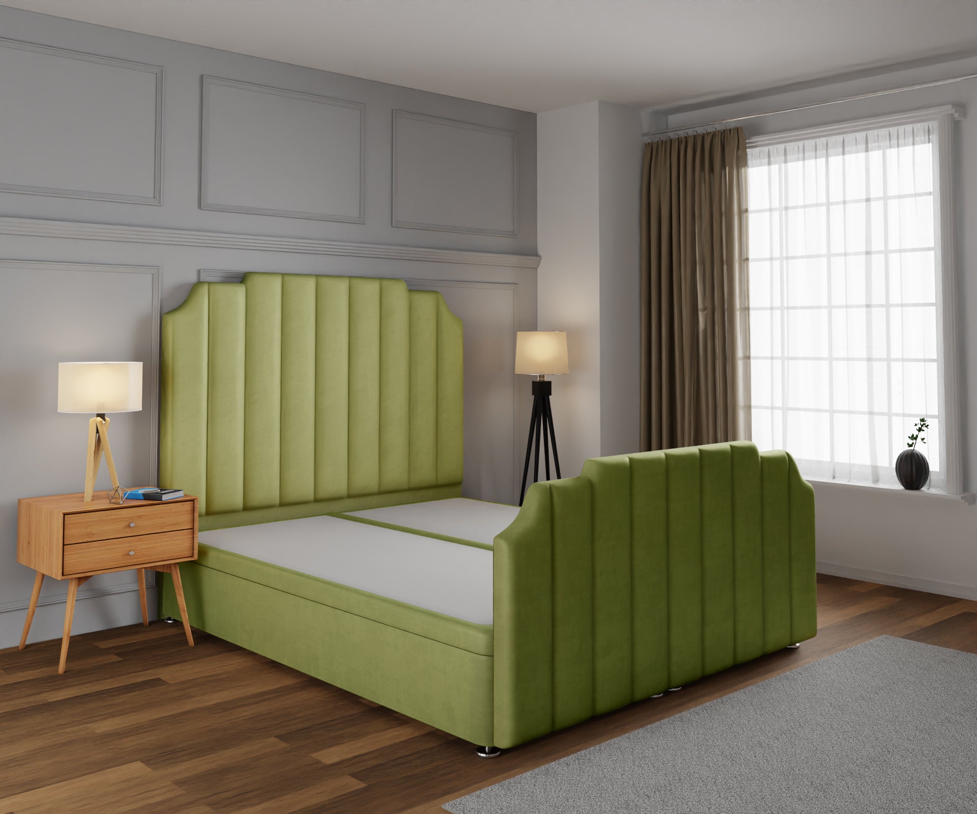 Hampton Ottoman Storage Divan Bed Base And Headboard With Footboard