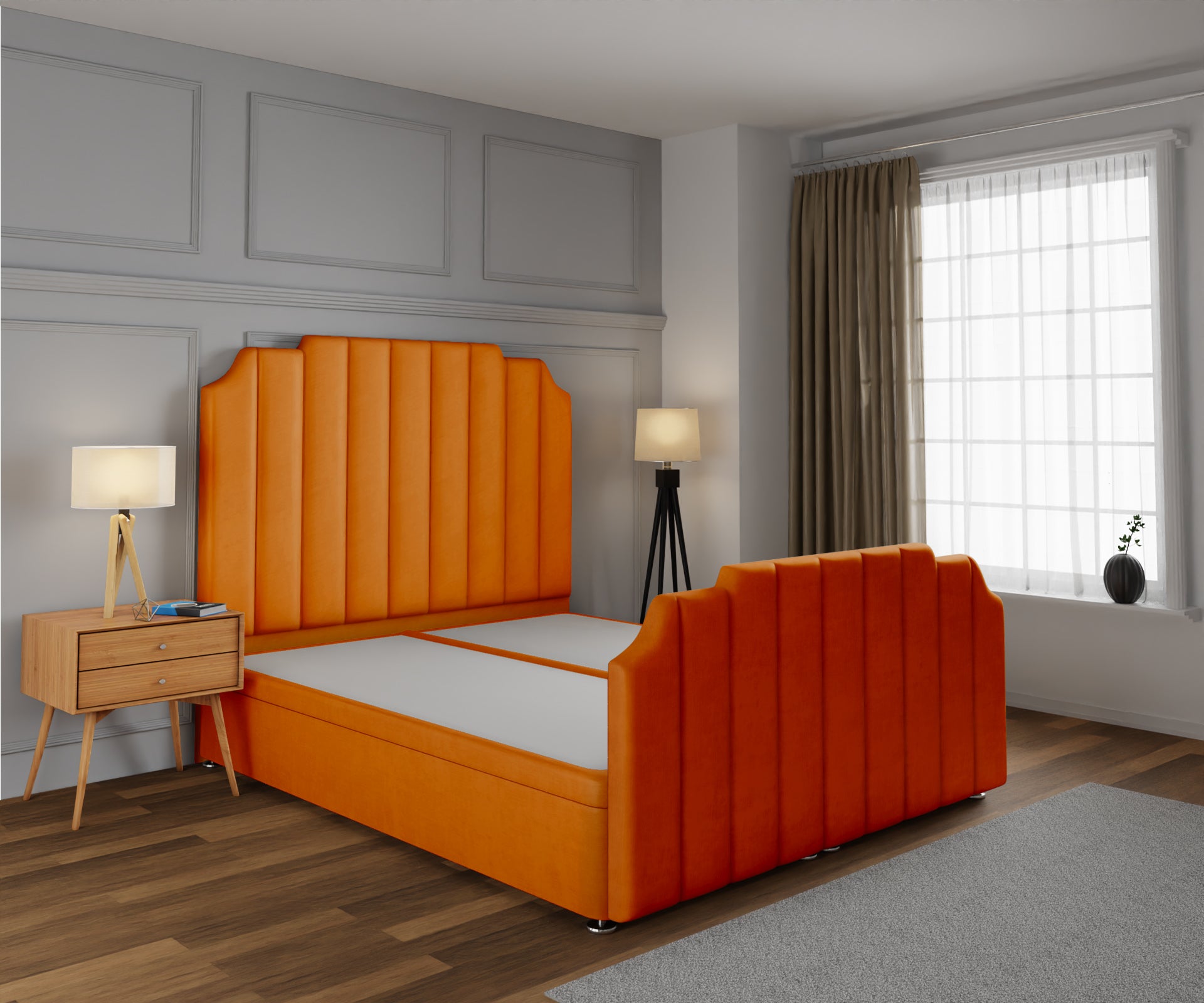 Hampton Ottoman Storage Divan Bed Base And Headboard With Footboard