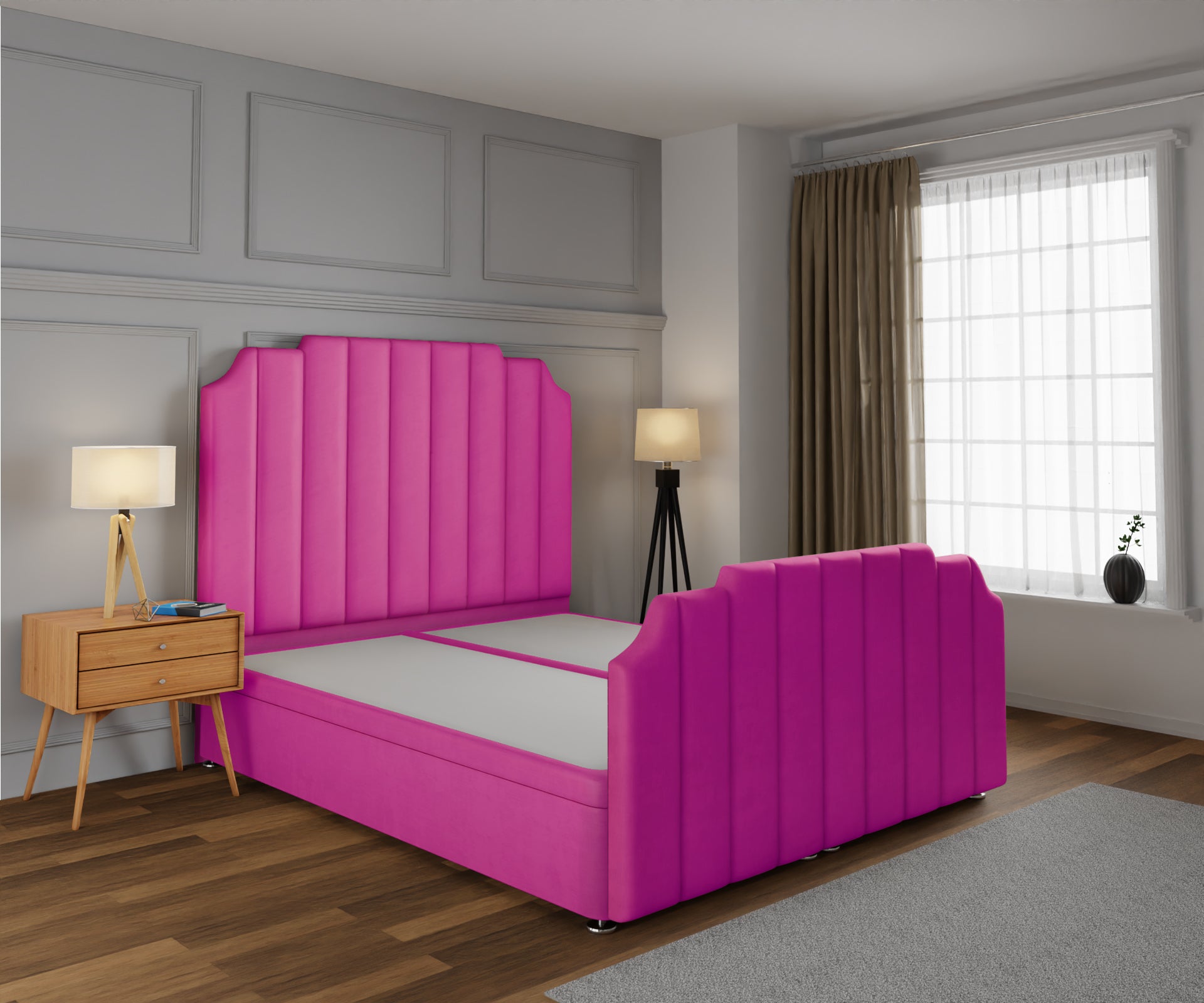 Hampton Ottoman Storage Divan Bed Base And Headboard With Footboard