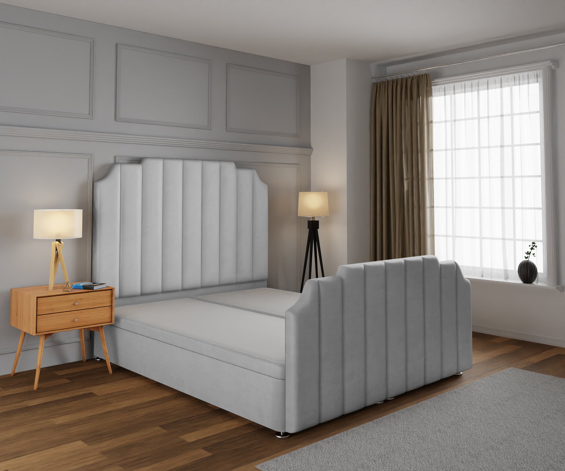 Hampton Ottoman Storage Divan Bed Base And Headboard With Footboard