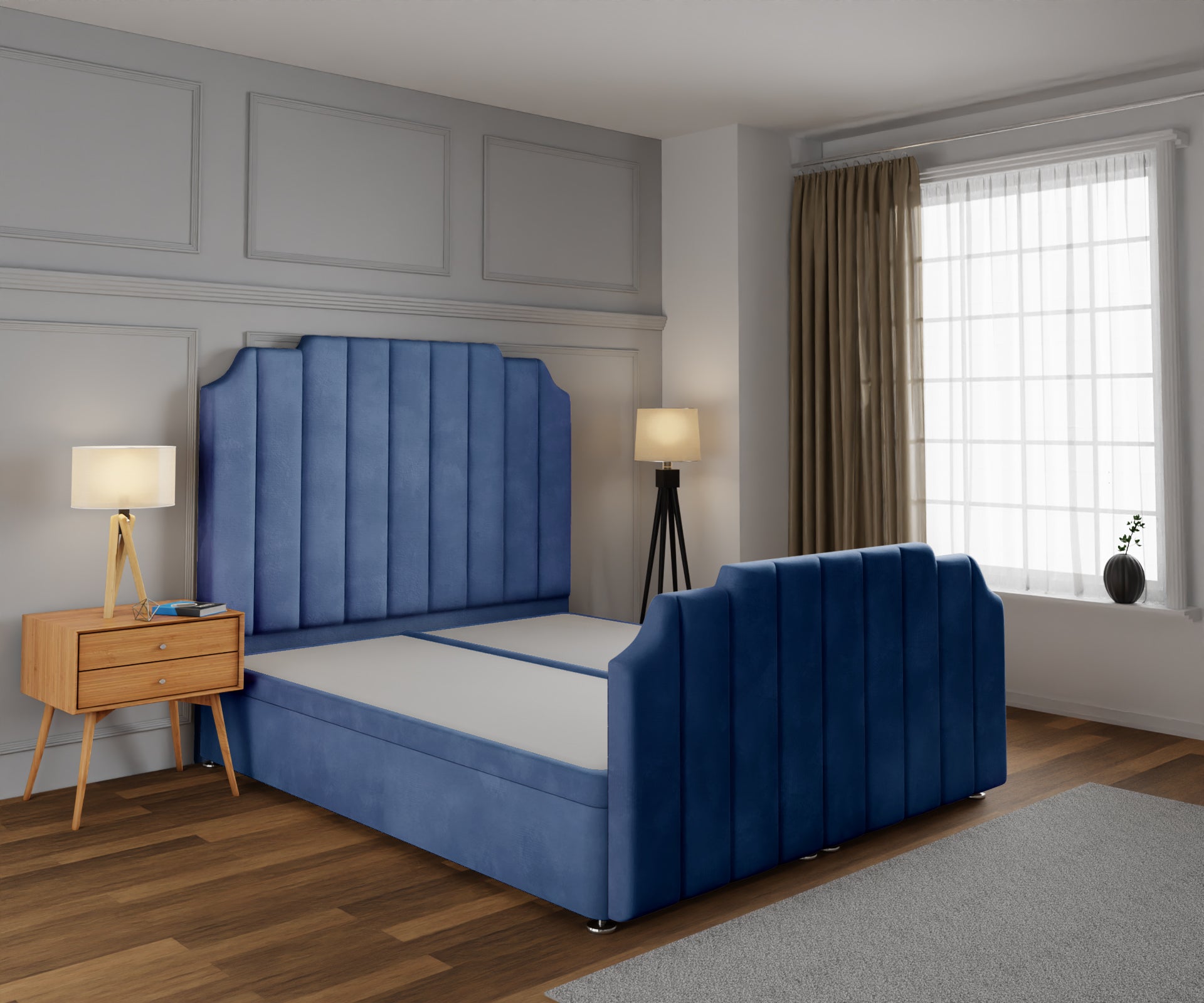 Hampton Ottoman Storage Divan Bed Base And Headboard With Footboard