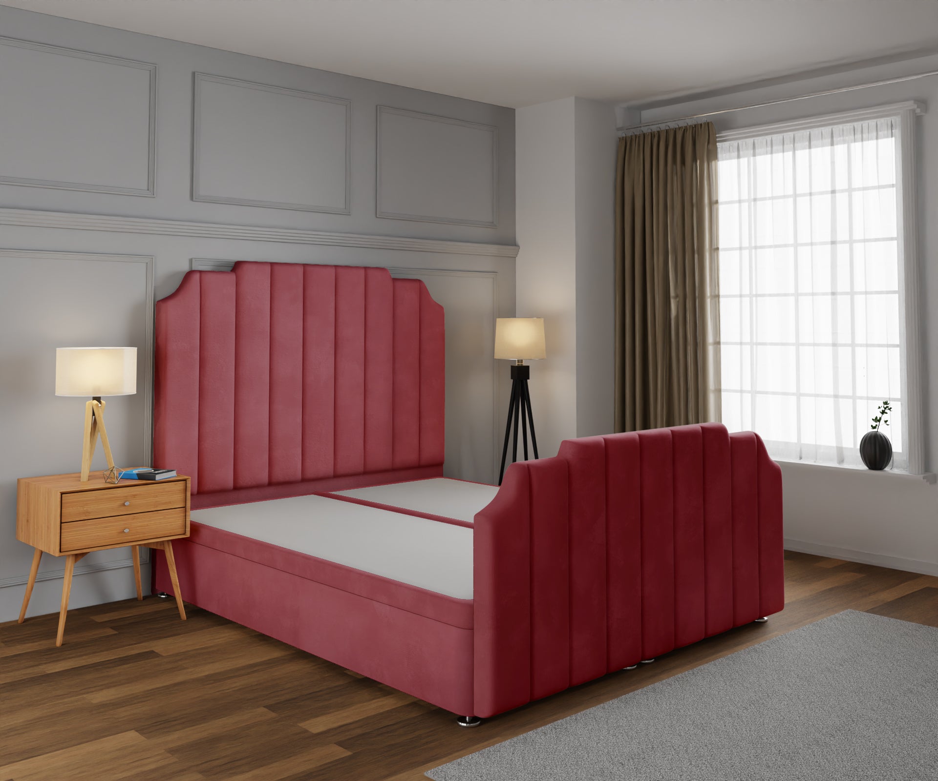 Hampton Ottoman Storage Divan Bed Base And Headboard With Footboard