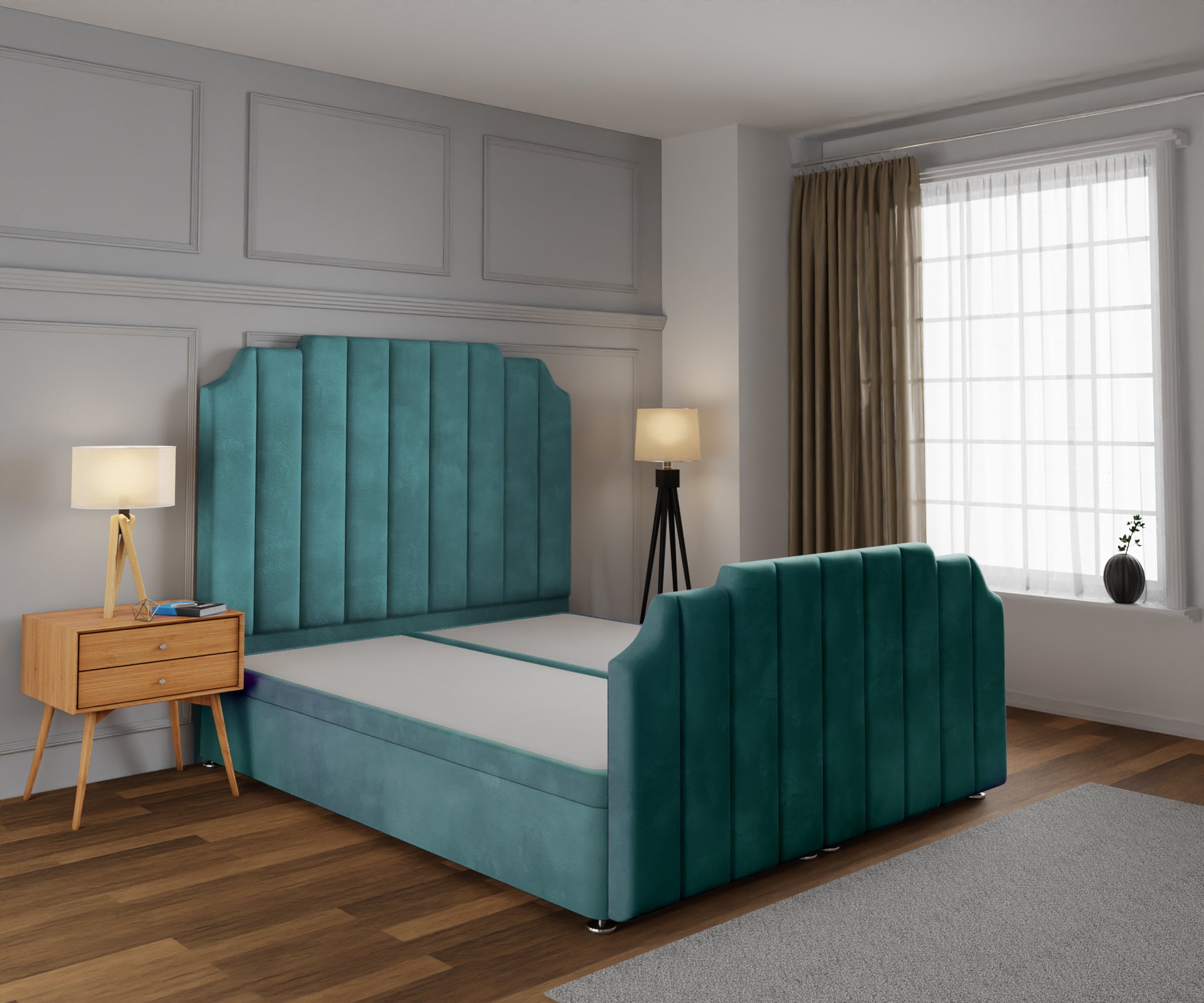 Hampton Ottoman Storage Divan Bed Base And Headboard With Footboard