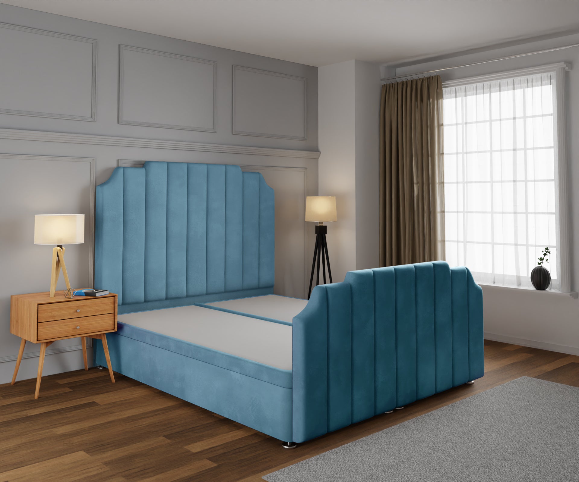 Hampton Ottoman Storage Divan Bed Base And Headboard With Footboard