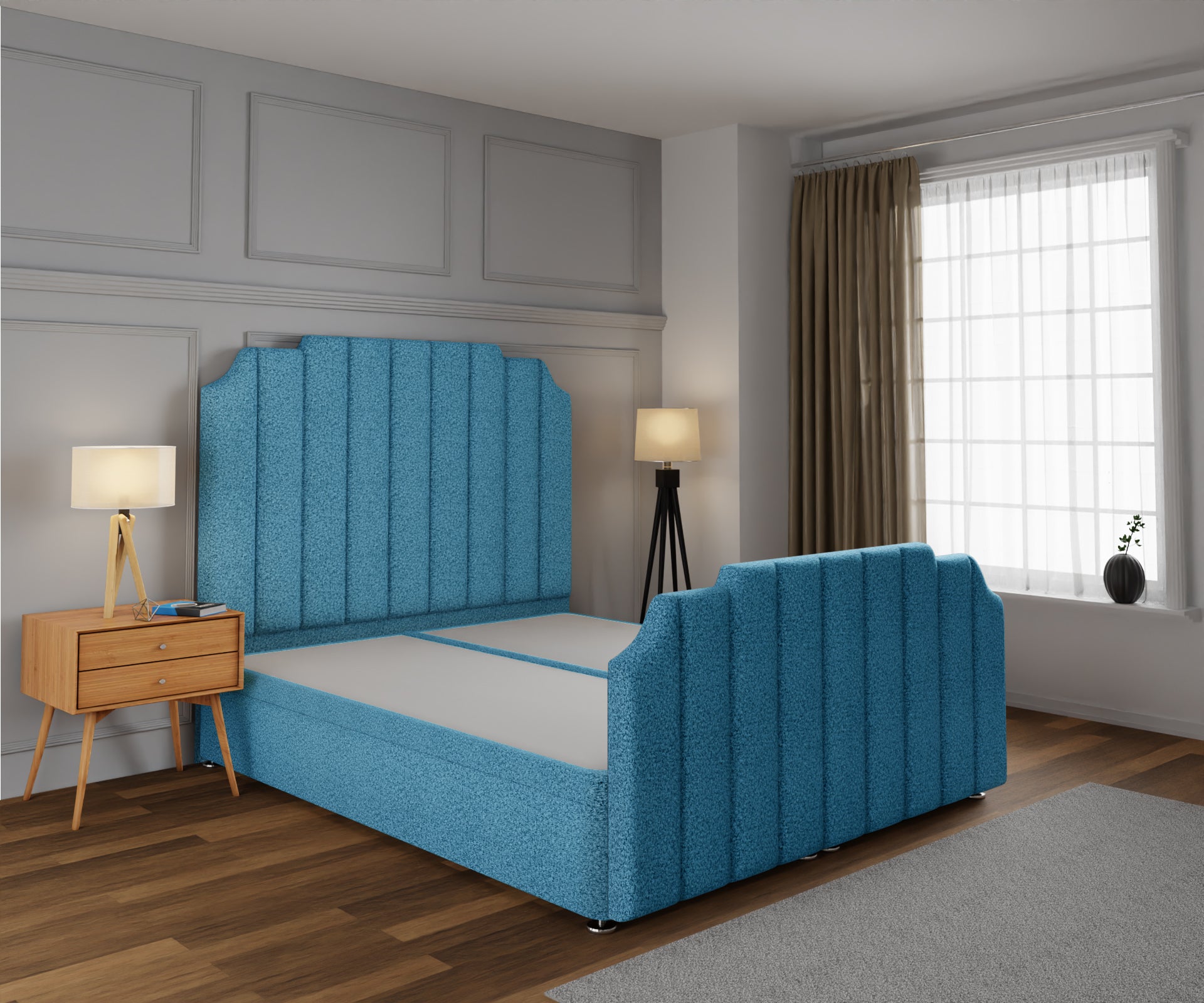 Hampton Ottoman Storage Divan Bed Base And Headboard With Footboard
