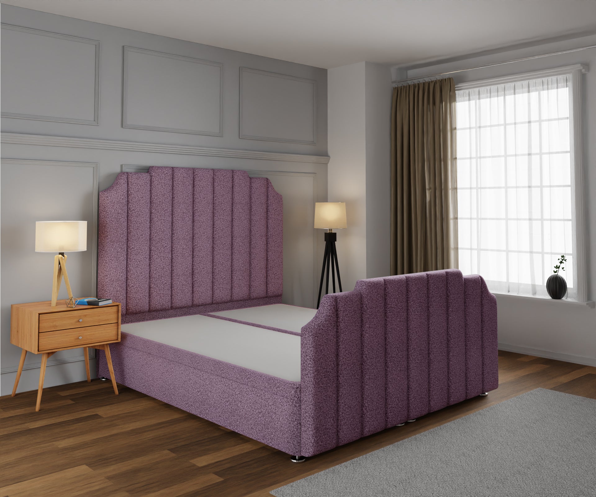 Hampton Ottoman Storage Divan Bed Base And Headboard With Footboard