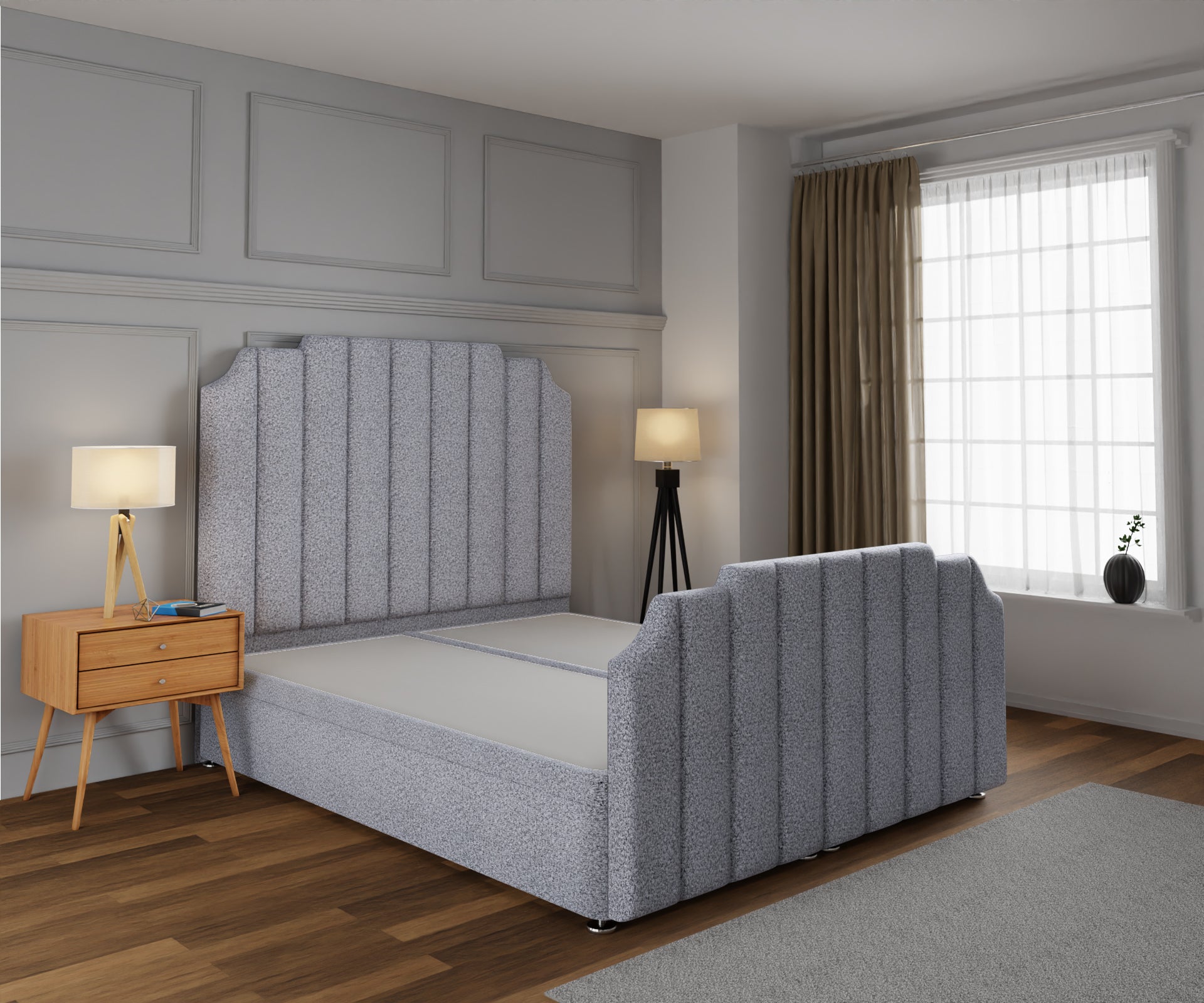 Hampton Ottoman Storage Divan Bed Base And Headboard With Footboard