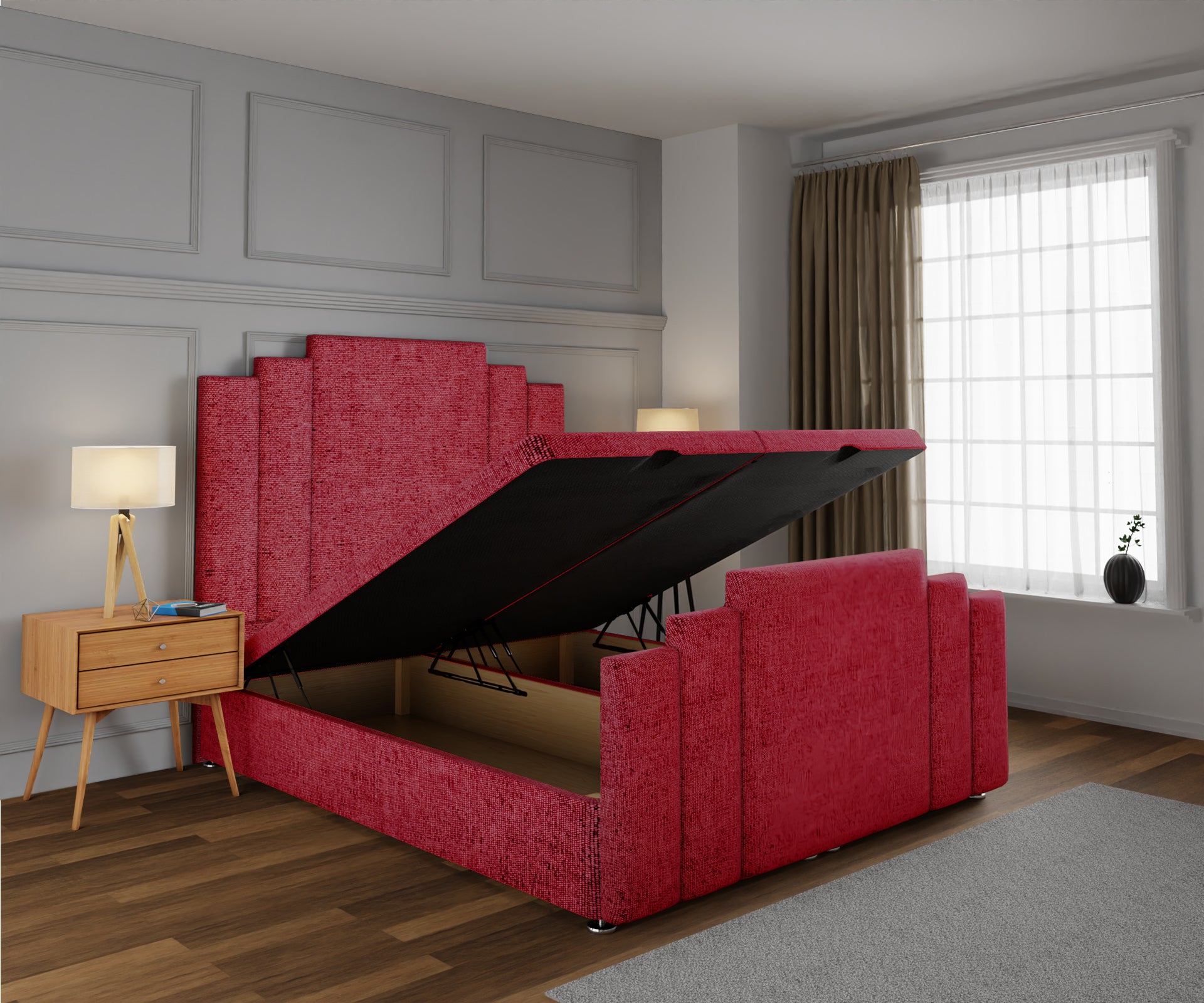 Kensington Ottoman Storage Divan Bed Base And Headboard With Footboard