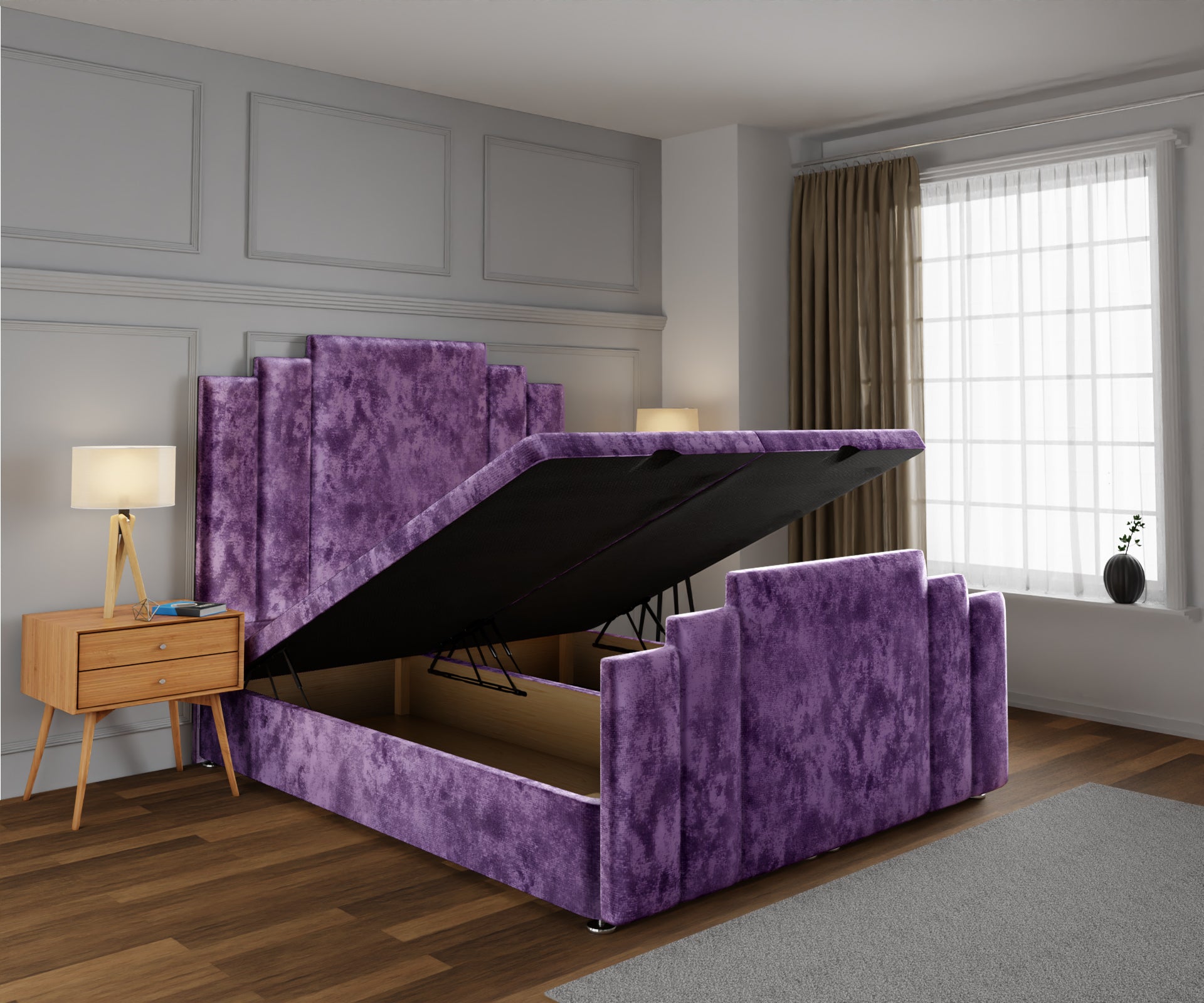 Kensington Ottoman Storage Divan Bed Base And Headboard With Footboard