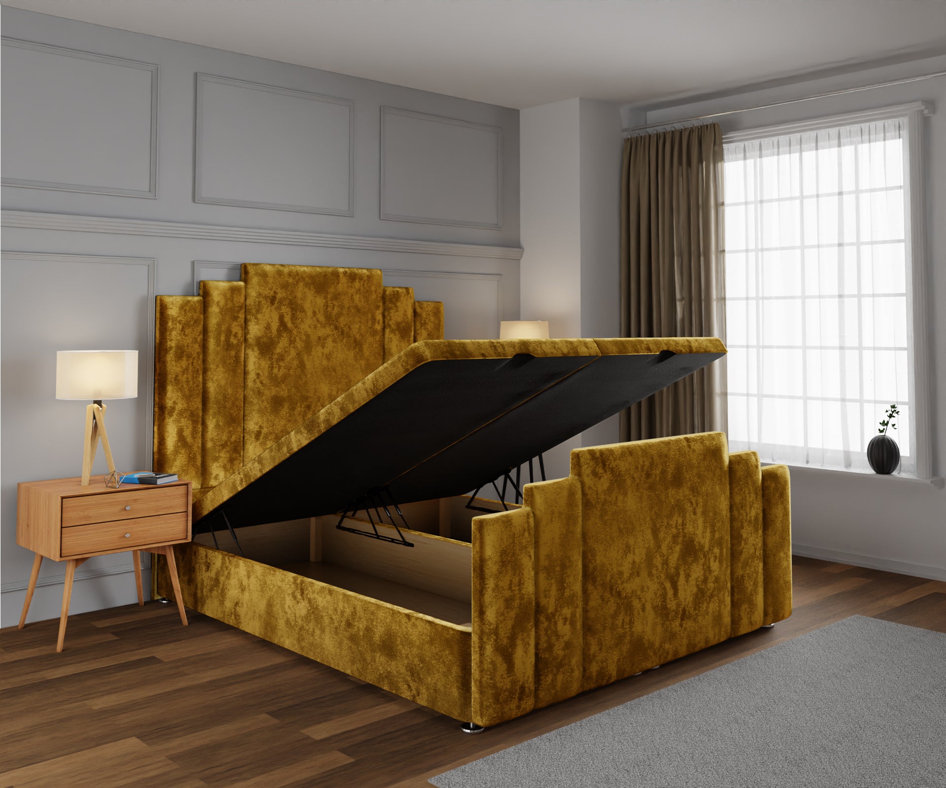 Kensington Ottoman Storage Divan Bed Base And Headboard With Footboard