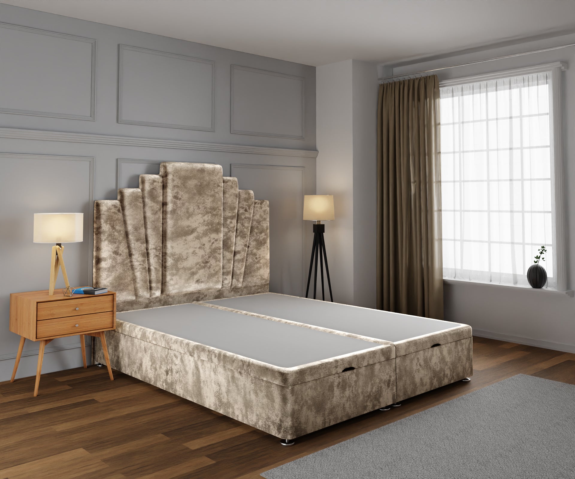 Knightsbridge Ottoman Storage Divan Bed Base With Headboard