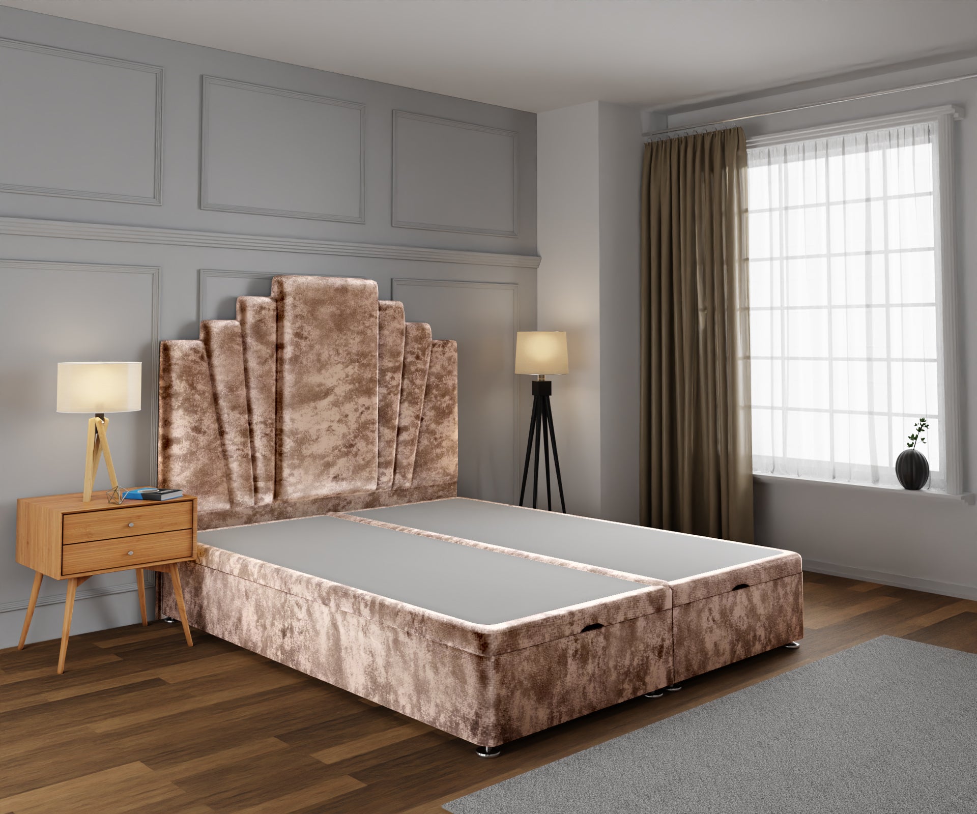 Knightsbridge Ottoman Storage Divan Bed Base With Headboard