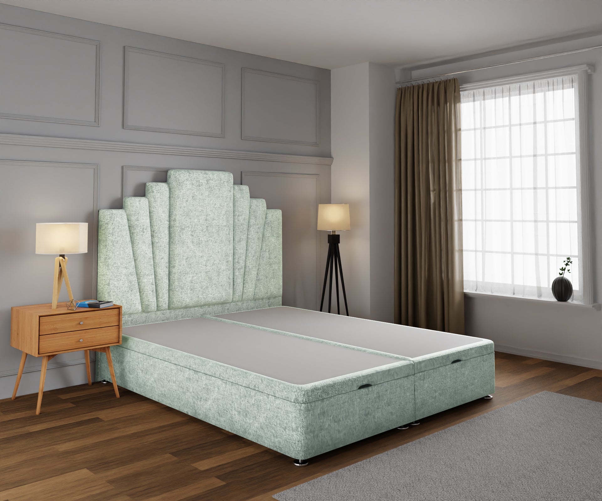 Knightsbridge Ottoman Storage Divan Bed Base With Headboard