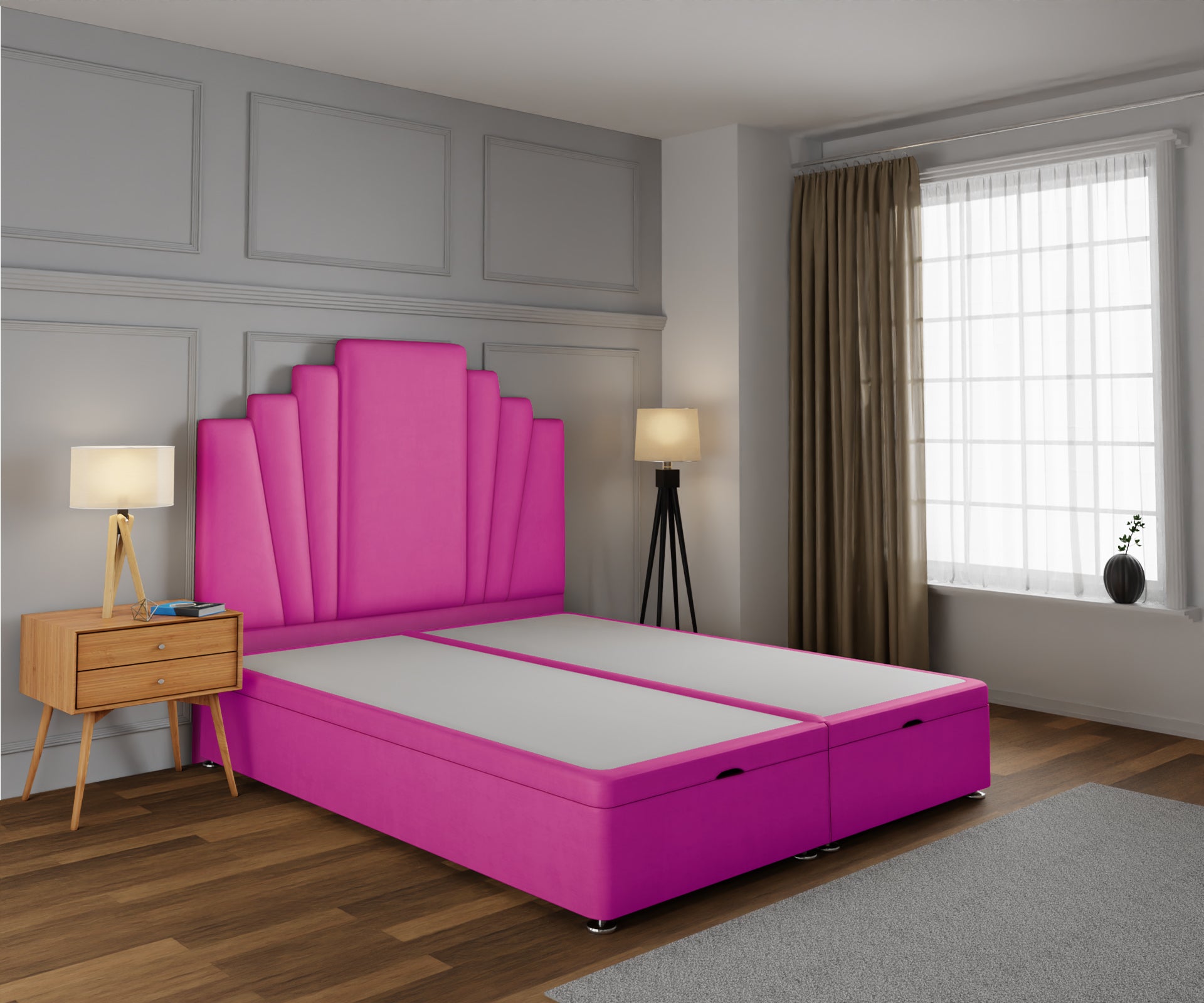 Knightsbridge Ottoman Storage Divan Bed Base With Headboard