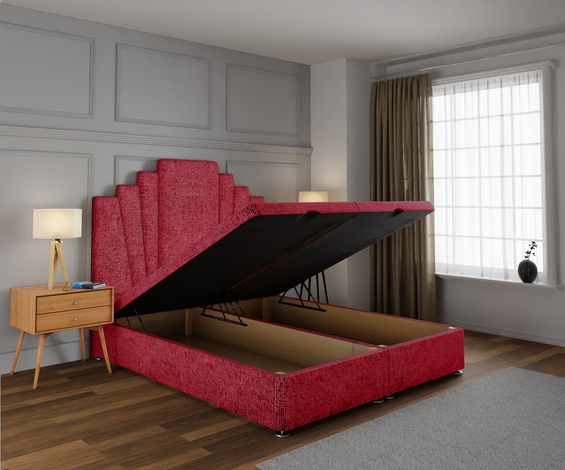 Knightsbridge Ottoman Storage Divan Bed Base With Headboard