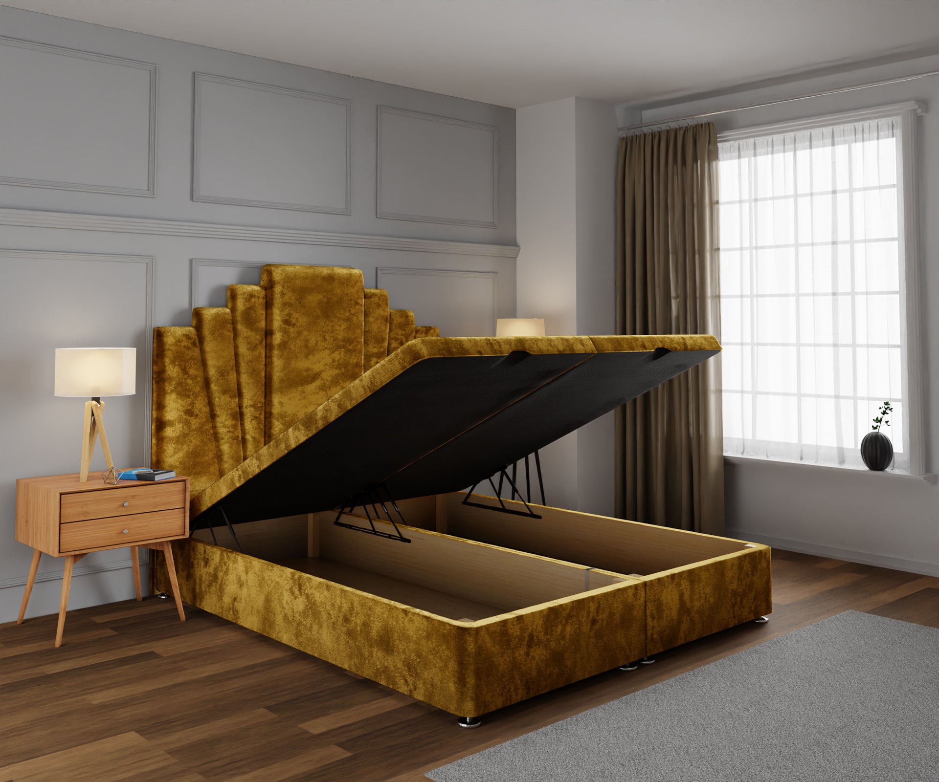 Knightsbridge Ottoman Storage Divan Bed Base With Headboard