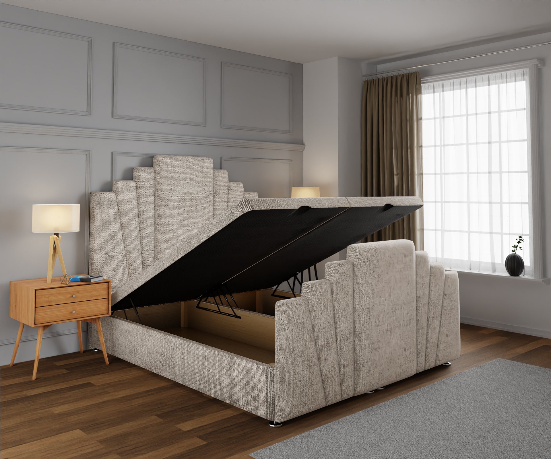 Knightsbridge Ottoman Storage Divan Bed Base And Headboard With Footboard