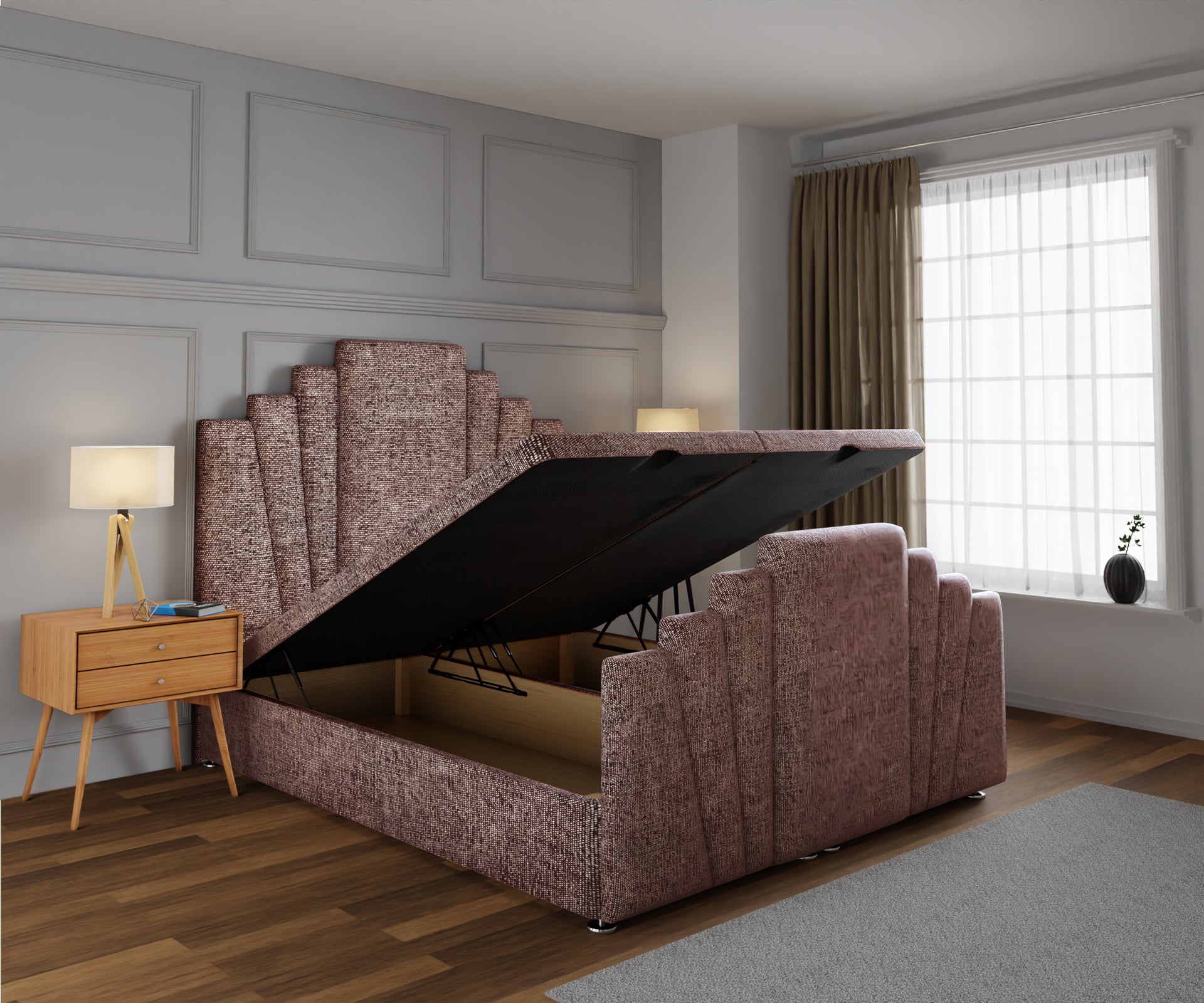 Knightsbridge Ottoman Storage Divan Bed Base And Headboard With Footboard