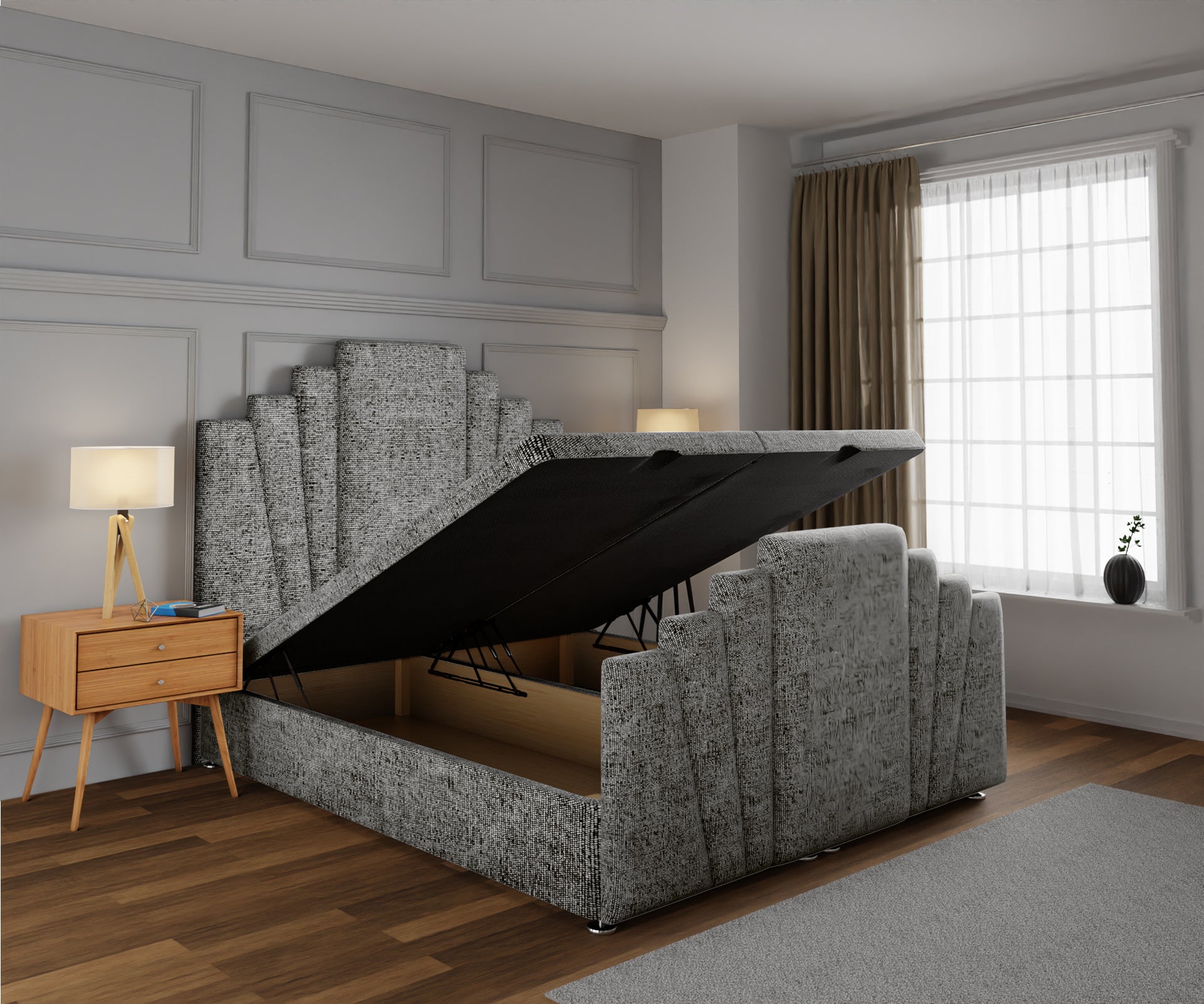 Knightsbridge Ottoman Storage Divan Bed Base And Headboard With Footboard